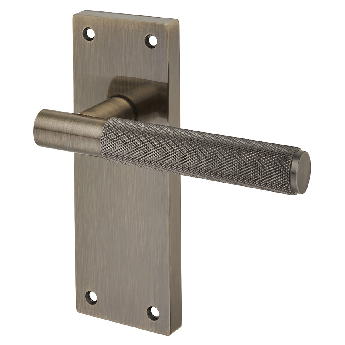 Antique Brass Knurled Latch Door Handles - Remi Range - 155 x 55mm - view 4