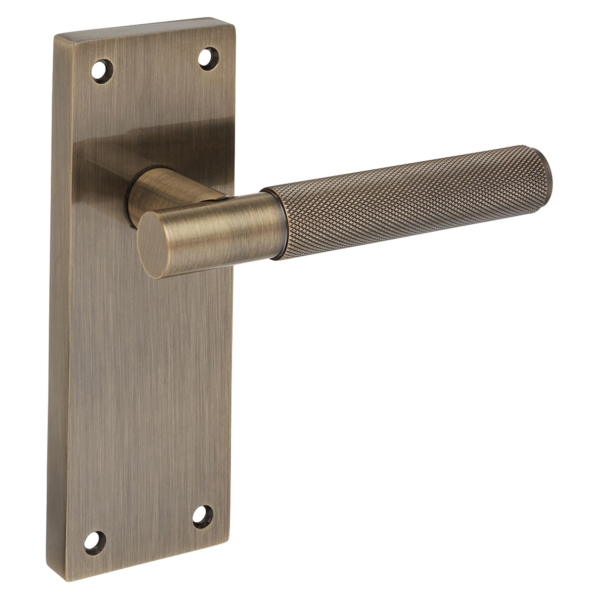 Antique Brass Knurled Latch Door Handles - Remi Range - 155 x 55mm - view 5