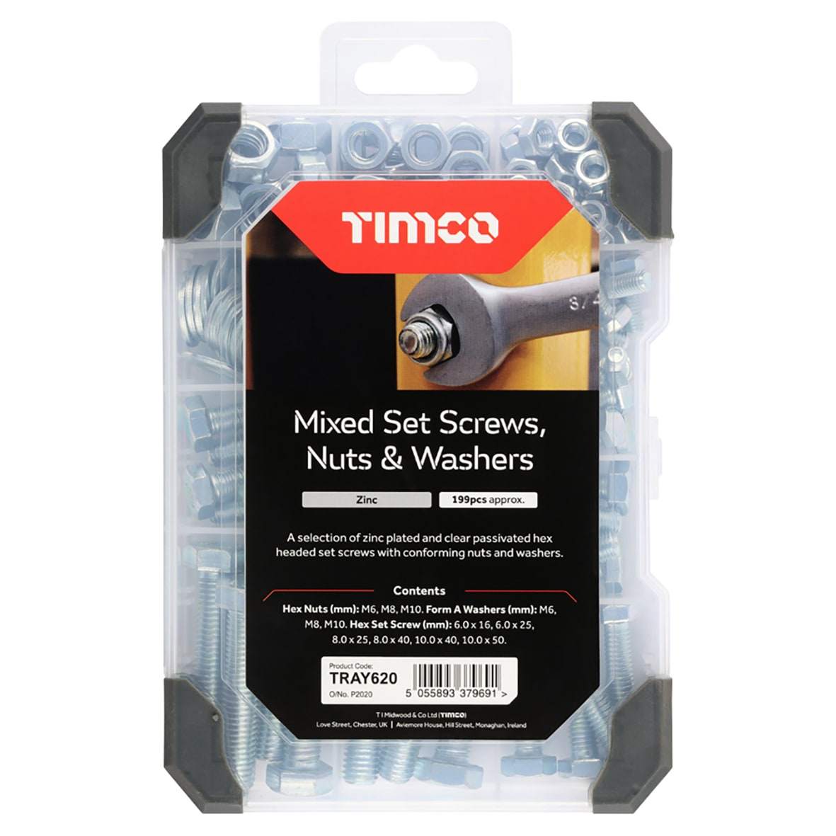Assorted Nut, Bolt & Washers - Mixed Tray - Zinc Plated - Pack of 199 - view 2