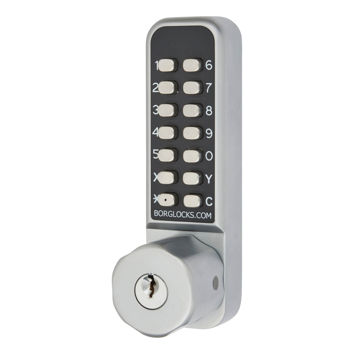 Borg BL2701 Easicode Pro Push Button Code Lock and Latch with Key Override - Holdback Option - Grey - view 3