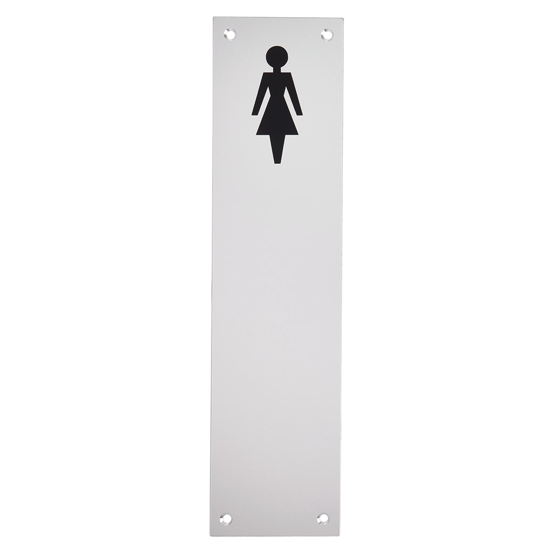 Finger Plate - Ladies Toilet Door Sign - 300 x 75mm - Satin Anodised Aluminium - view 2