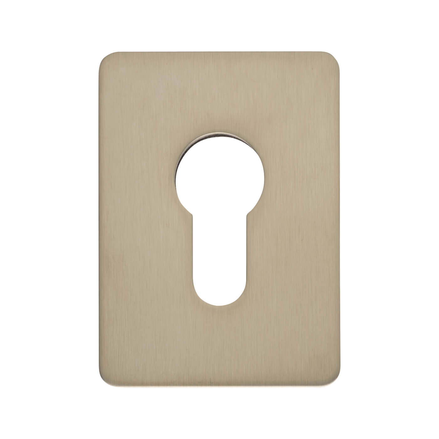 Jumbo Adhesive Fixing Escutcheon - 65.5 x 47.6mm - Euro - Satin Stainless Steel - view 2
