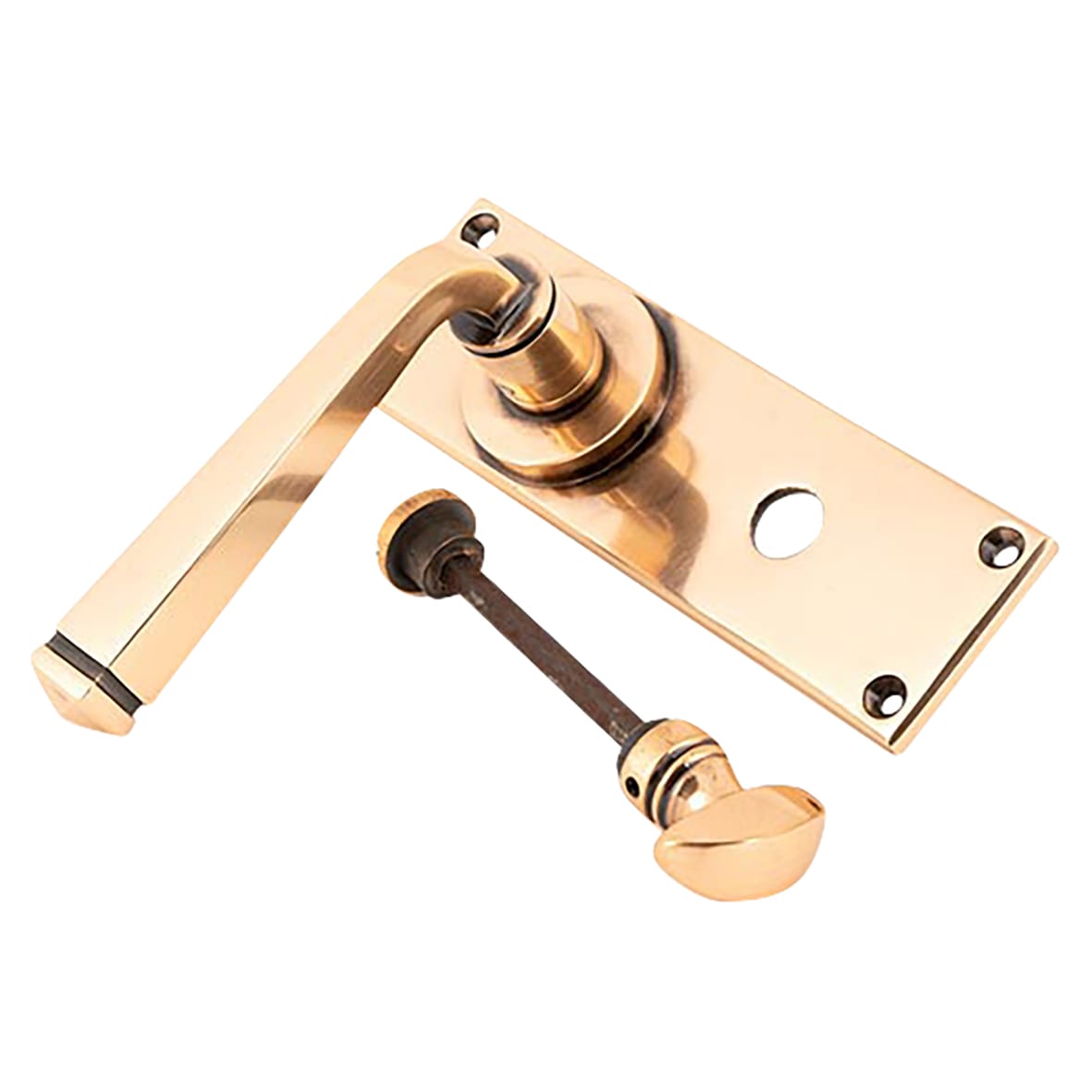Polished Bronze Bathroom Door Handles - Avon Range - 152 x 48mm - view 2