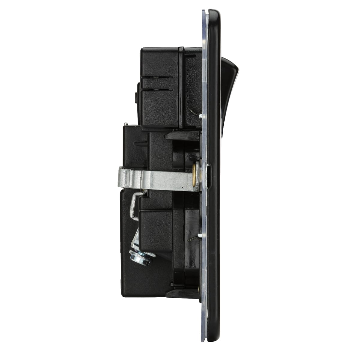 13A 2 Gang Screwless Type A/C USB Socket with 2 x USB - 4A - Matt Black/Black - view 5