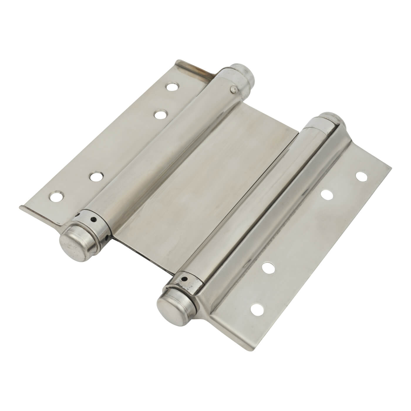 Double Action Self Closing Spring Hinge - 153mm Length - Polished Stainless Steel - Pair - view 2