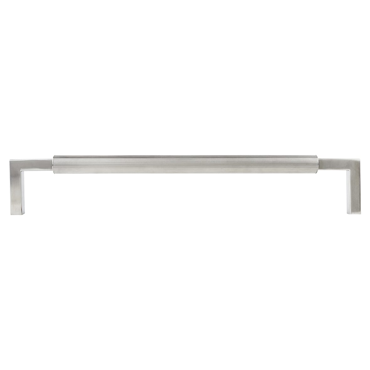 Satin Stainless Steel 25mm Lines D-Bar Door Pull Handle - Bolt Fix - 450mm Centres - view 3
