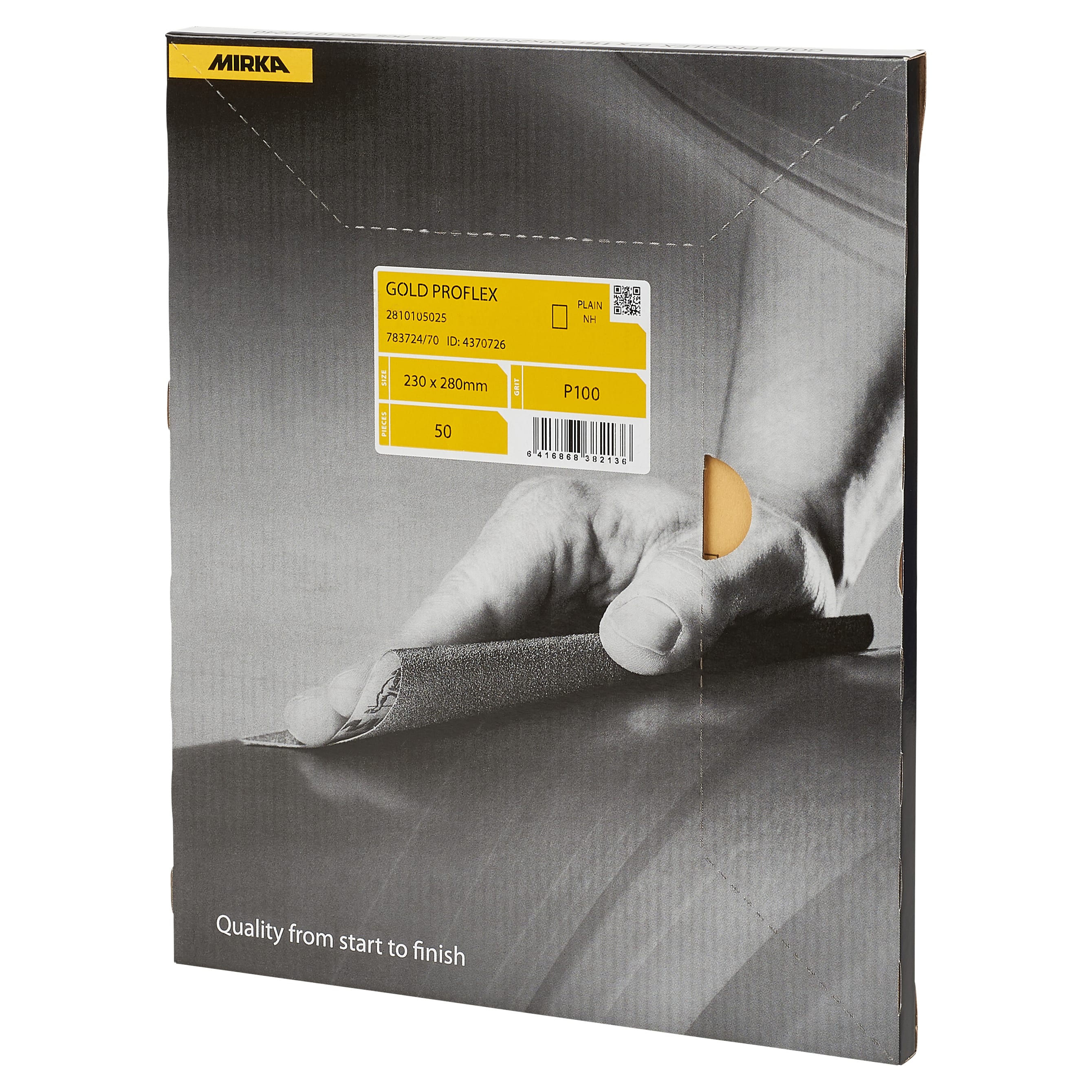 Gold Proflex Sanding Sheets - 230 x 280mm - Grit P100 - Pack of 50 - view 3