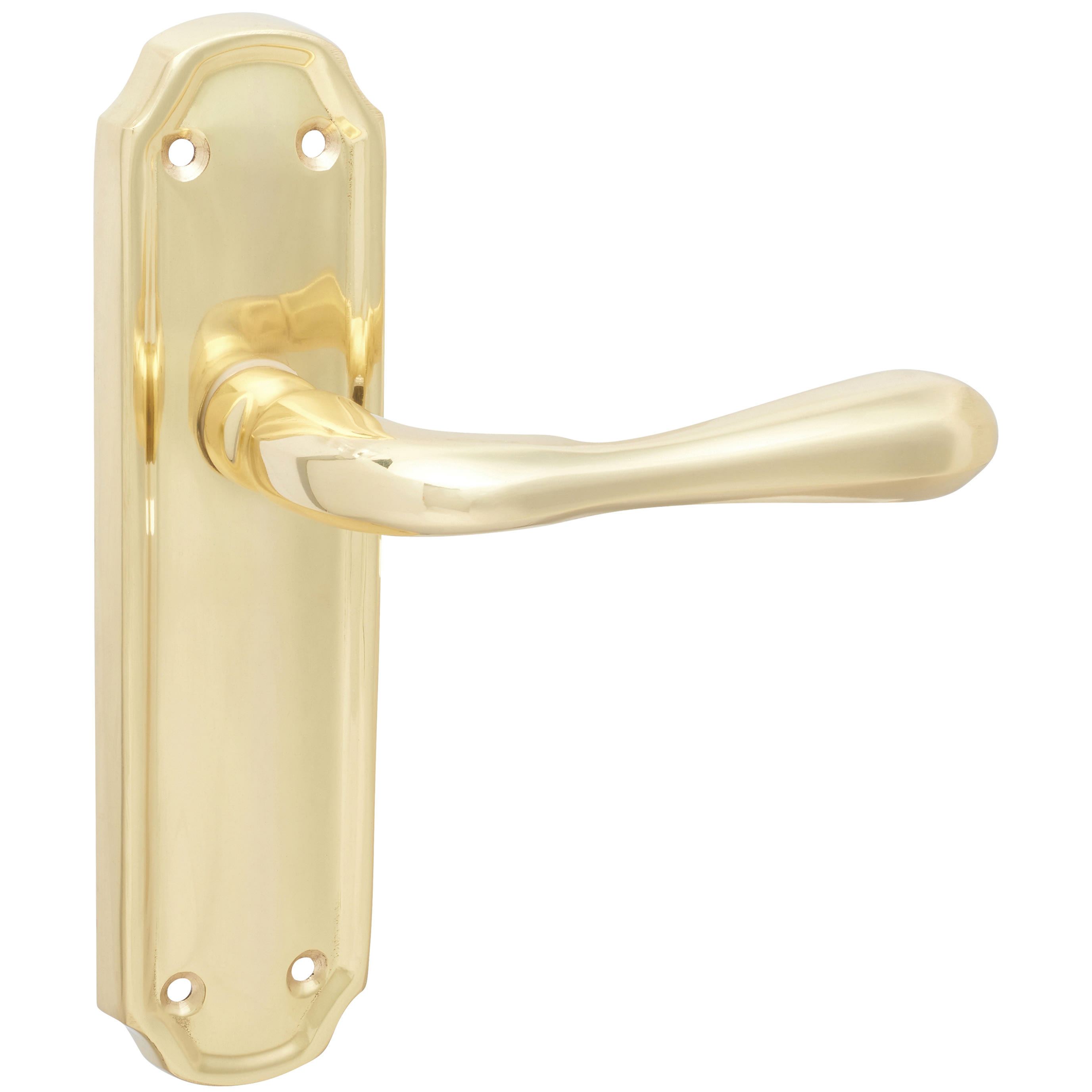 Polished Brass Latch Door Handles - Genoa Range - 168 x 45mm - view 4