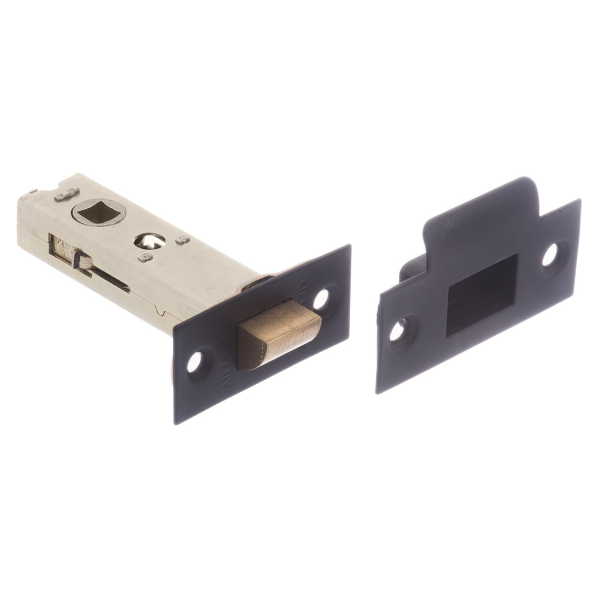 Heavy Duty Tubular Latch - 80mm Case - 60mm Backset - Square - Matt Black - view 2