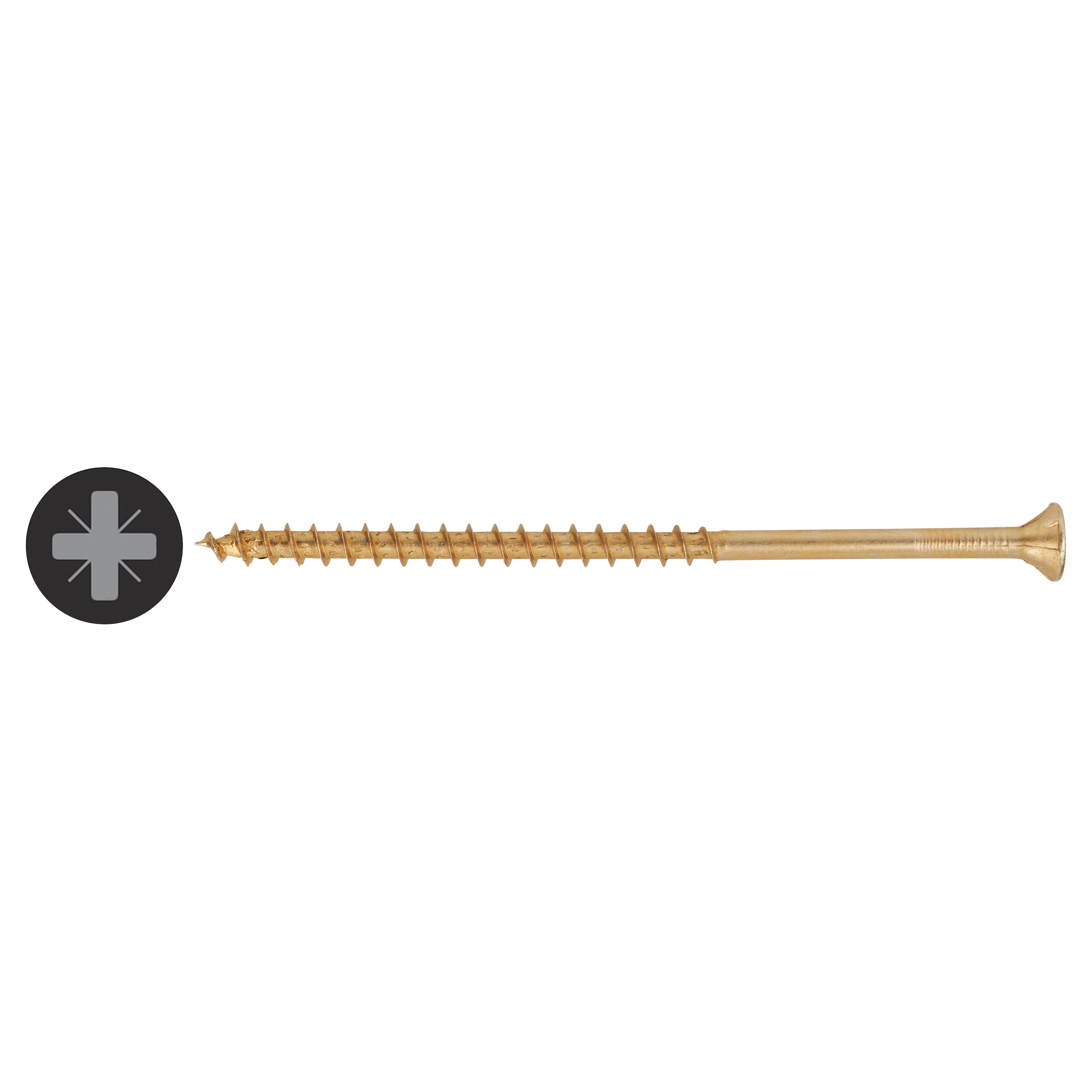 Yellox Pozi Countersunk Wood Screws - 5.0 x 100mm - Yellow Zinc - Pack of 100 - view 2