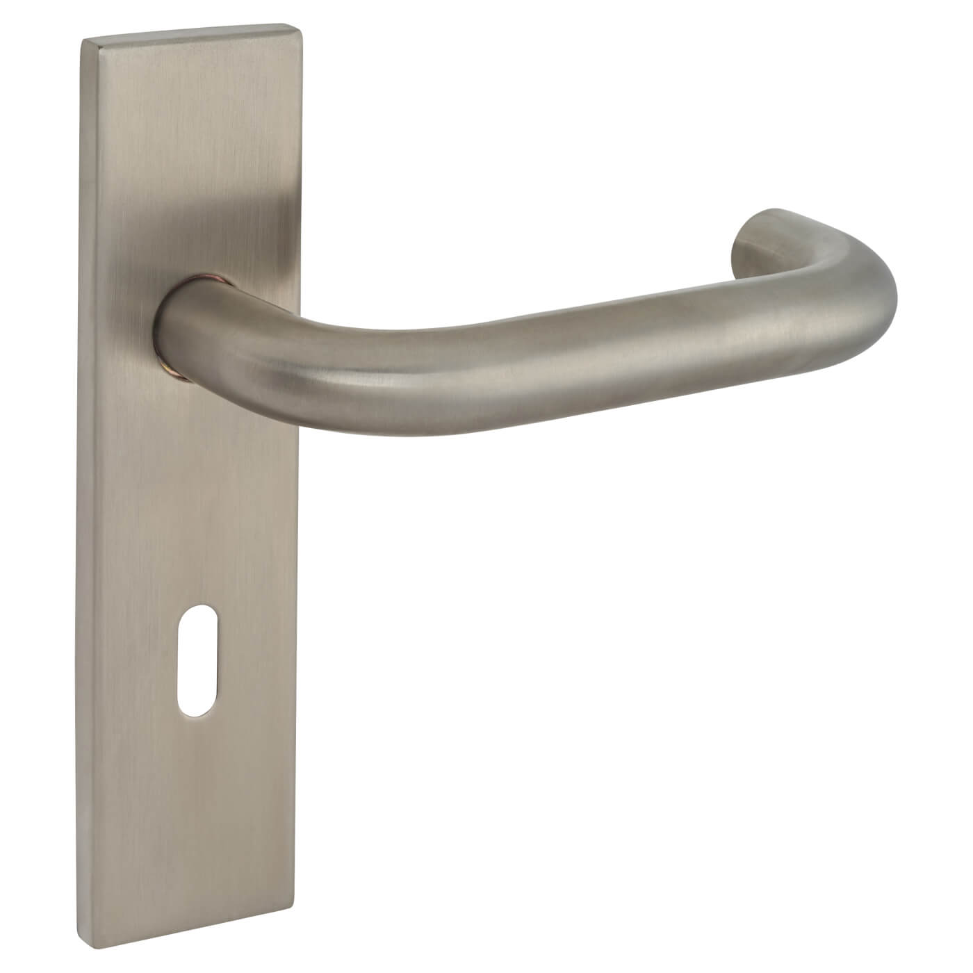 Satin Stainless Steel 19mm Return to Door Keyhole Lock Door Handles - Square - 57mm c/c - view 3