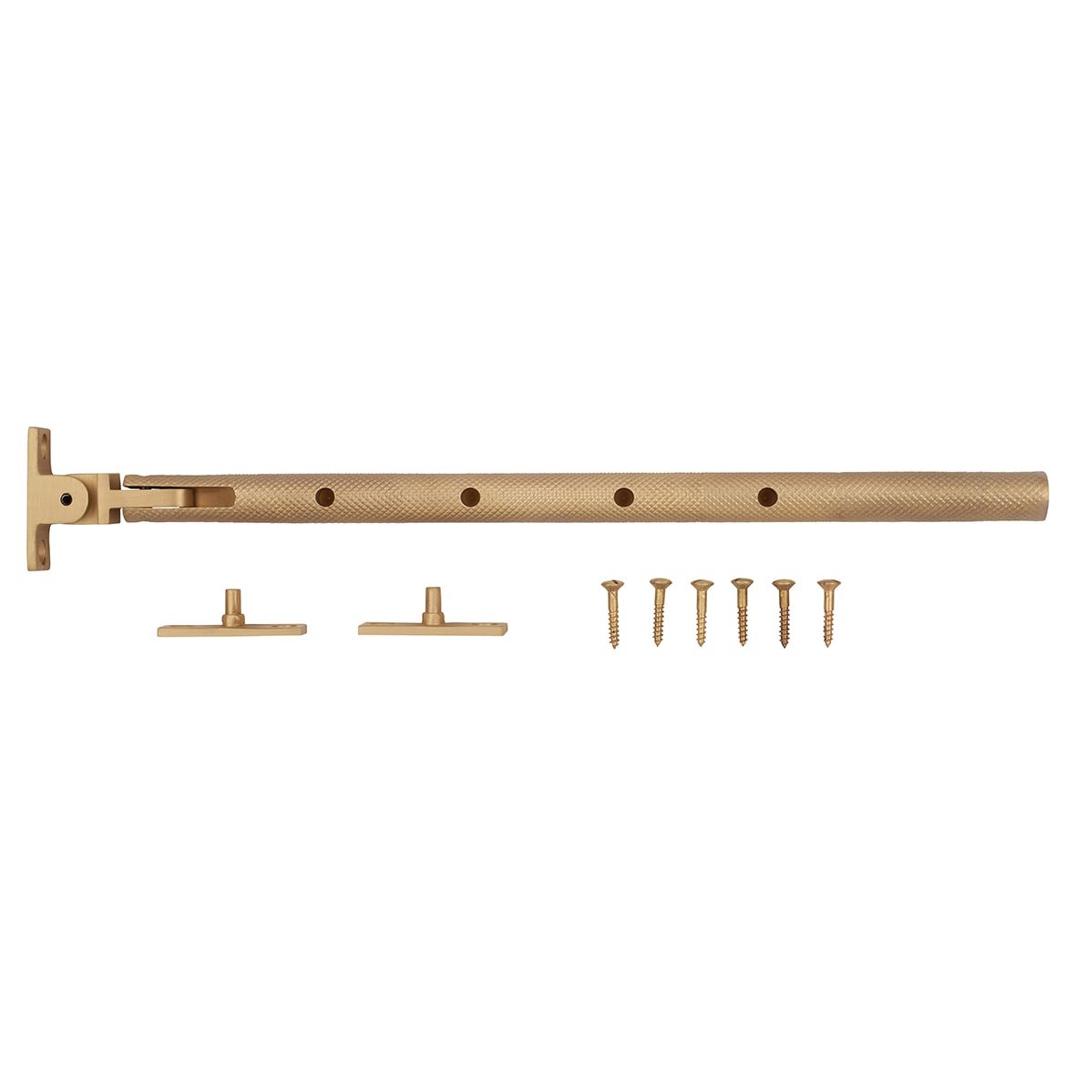 Willow Knurled Casement Window Stay - 8"/200mm Length - Satin Brass - view 5
