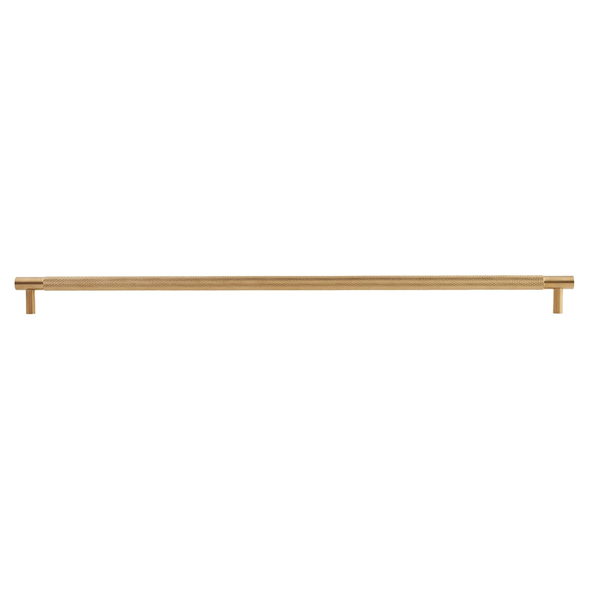 Brunel 13mm Knurled T-Bar Cabinet Pull Handle - 448mm Centres - PVD Satin Brass - view 2