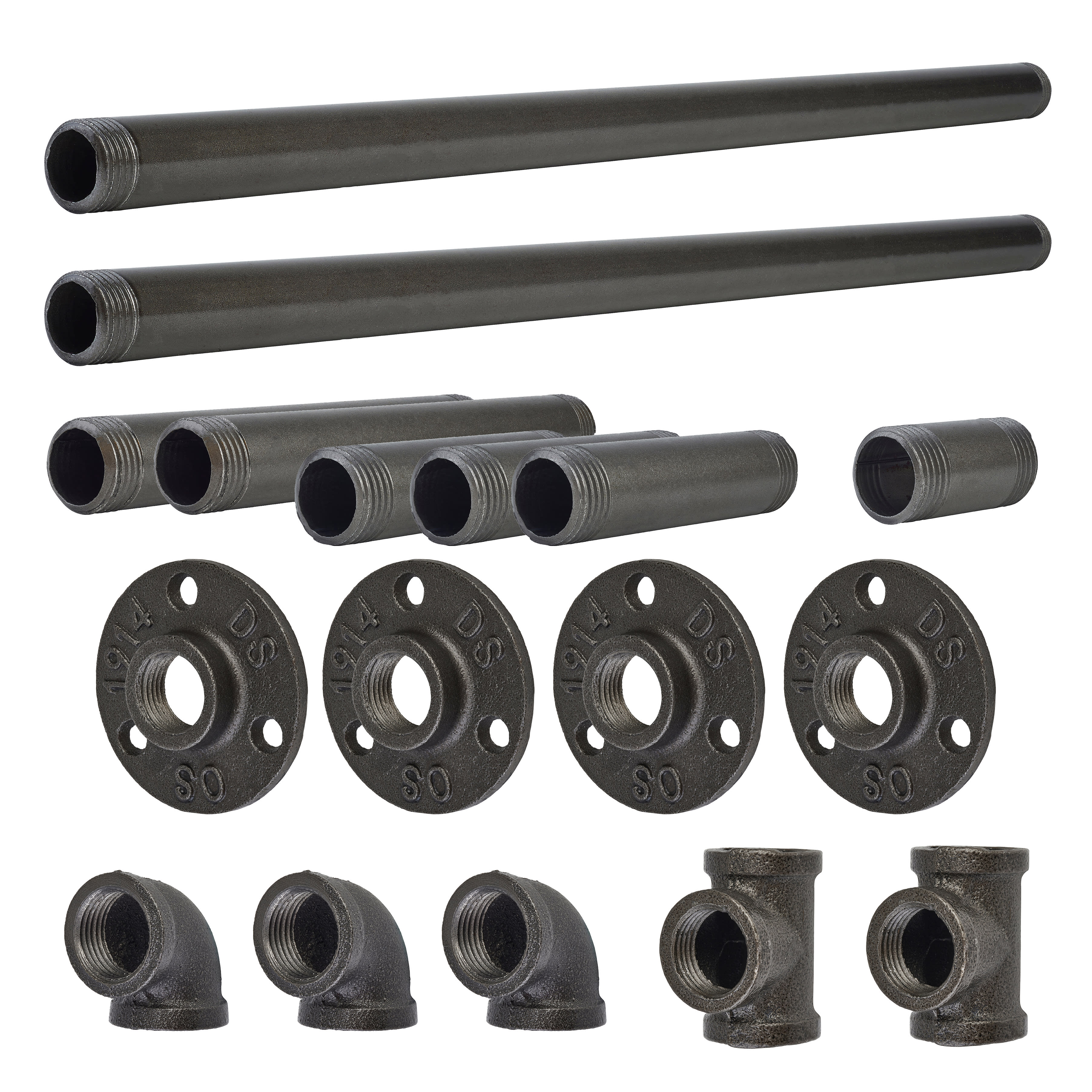 1/2" L Shaped Pipe Shelf Kit - Grey - view 3