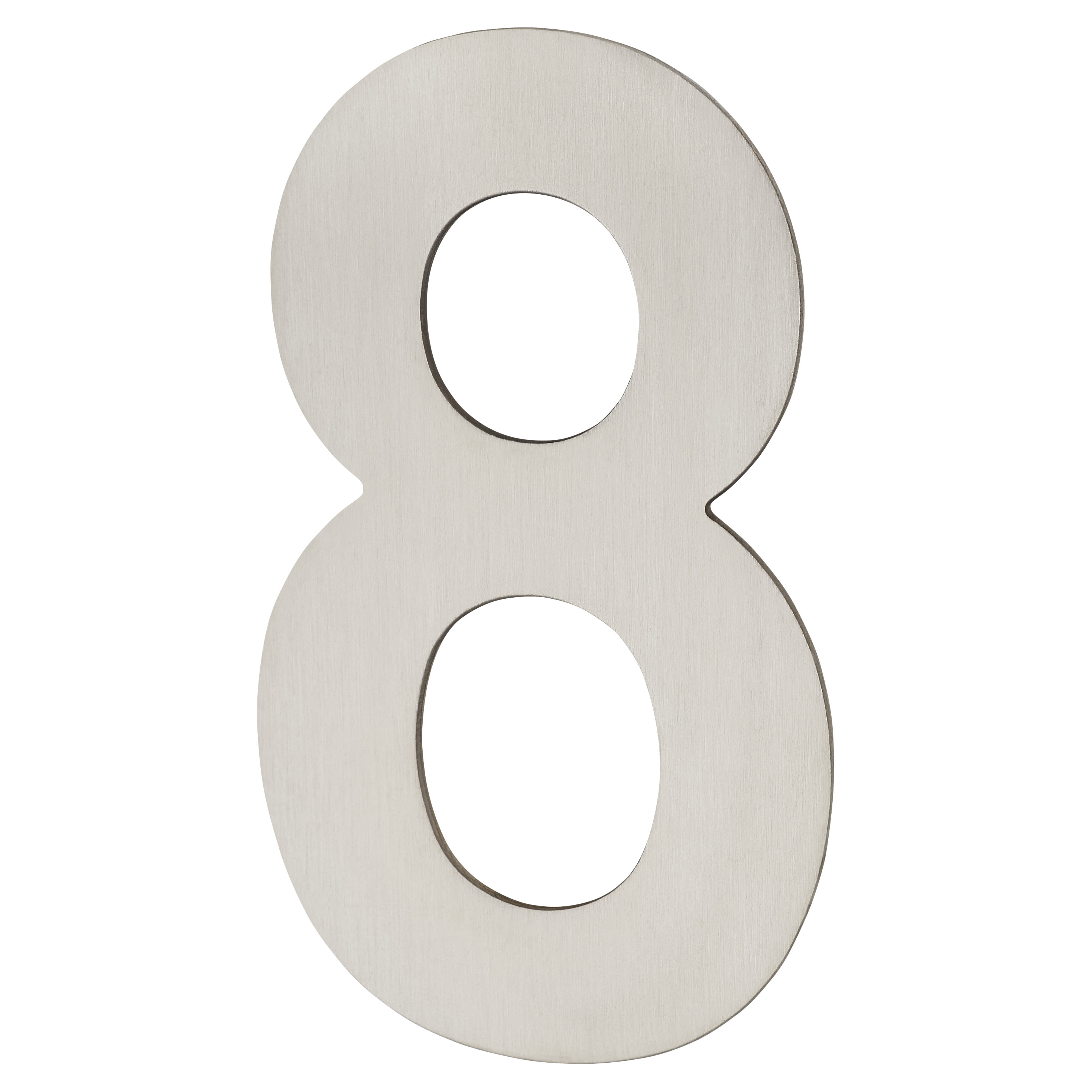 100mm Concealed Screw Fix Door Numeral - 8 - Satin Stainless Steel - view 2