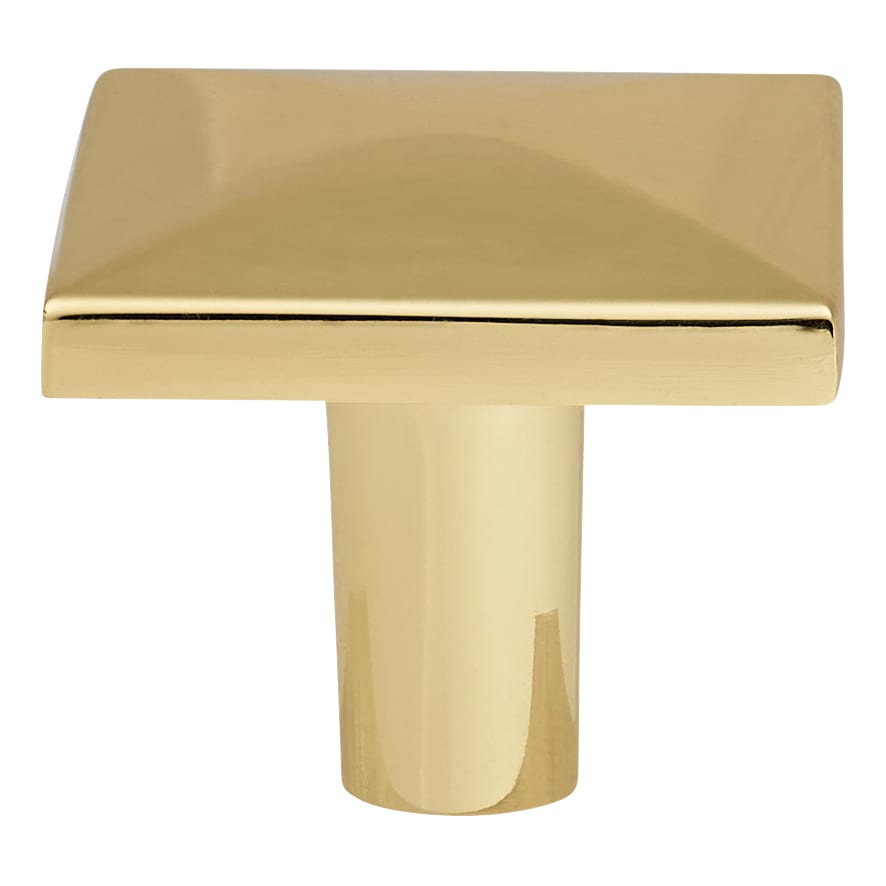 Pyramid Style Square Cabinet Knob - 29 x 29mm - Polished Brass - view 4