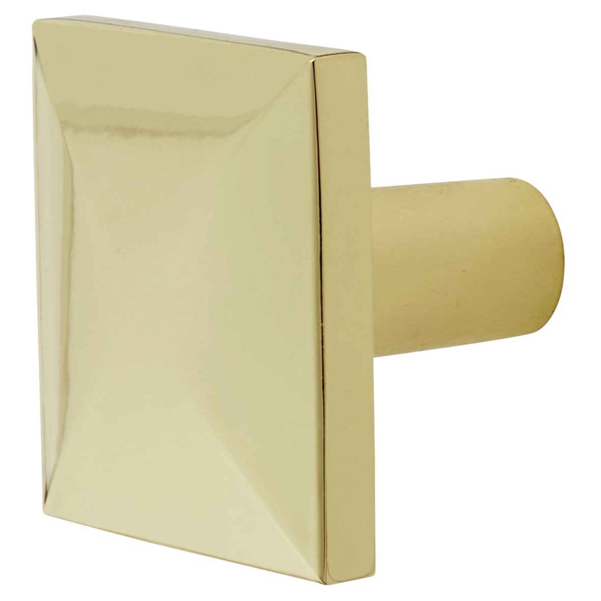 Pyramid Style Square Cabinet Knob - 29 x 29mm - Polished Brass - view 5
