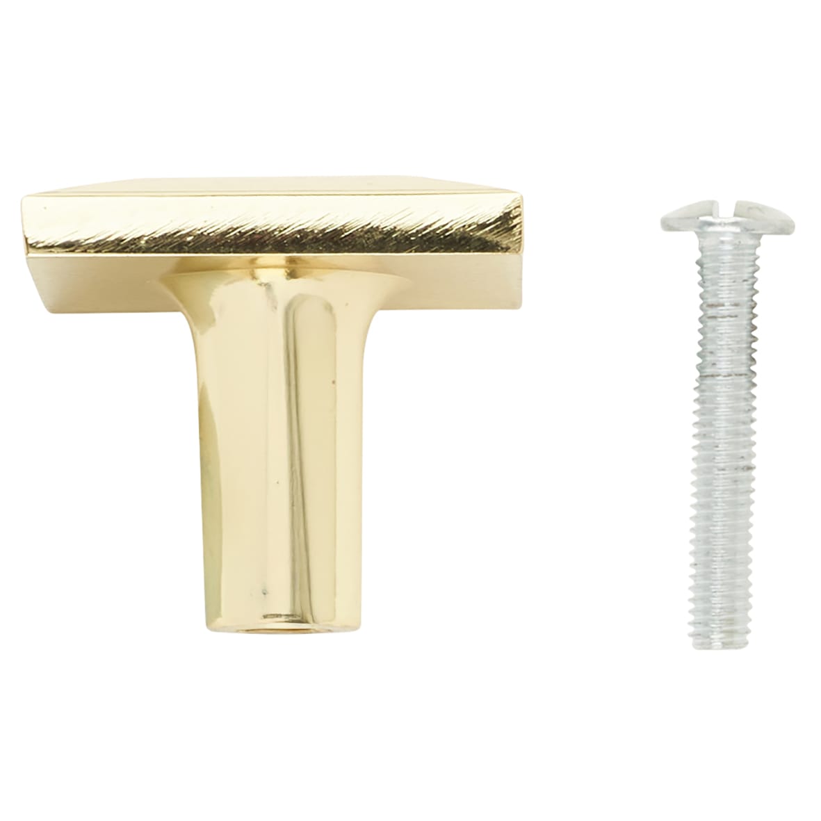 Pyramid Style Square Cabinet Knob - 29 x 29mm - Polished Brass - view 6