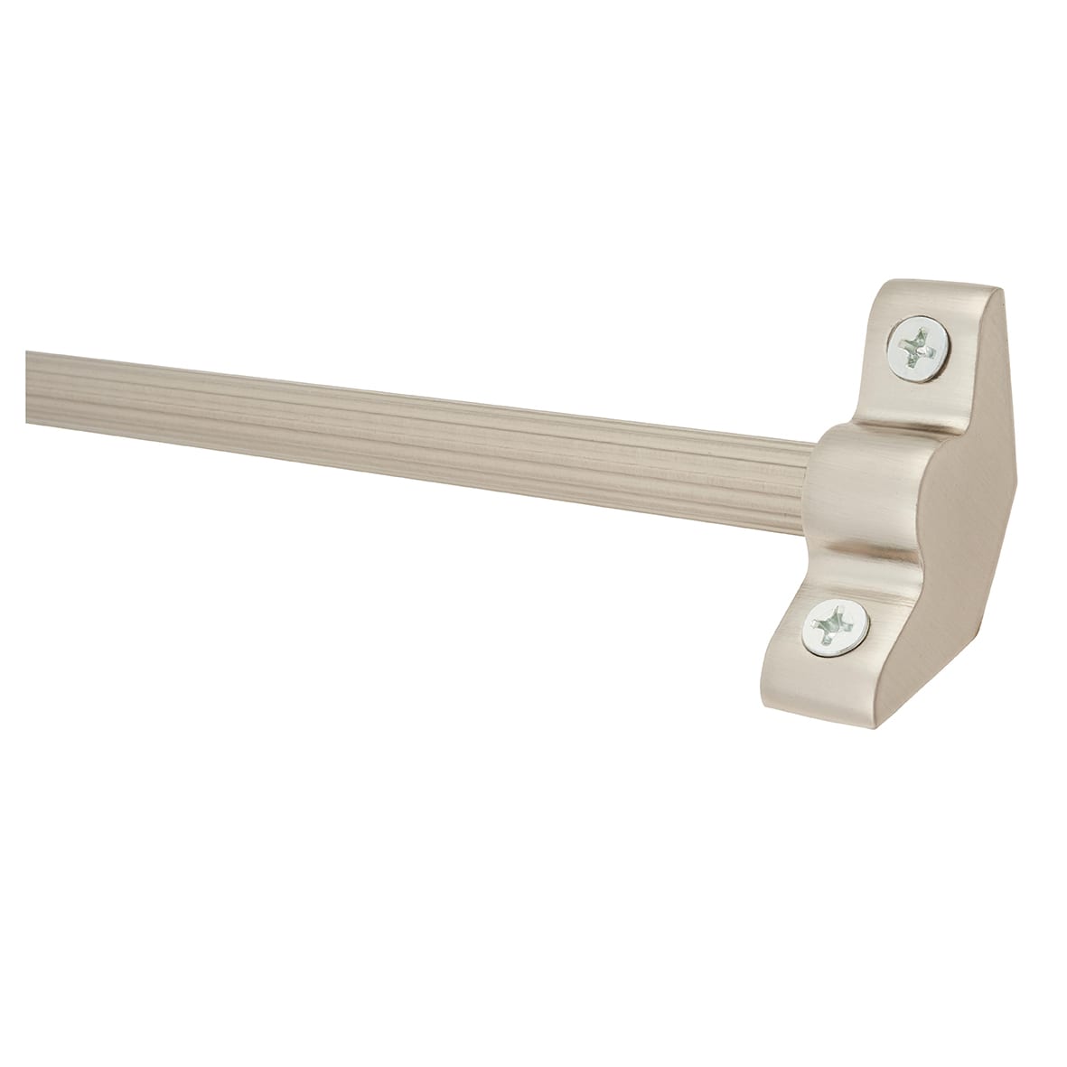 Lines Stair Rod with Plain Finials - 900mm Length - Satin Nickel - view 2