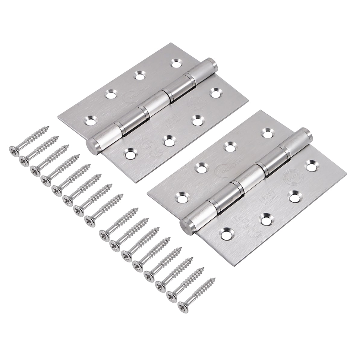 Slim Knuckle Grade 7 Washered Butt Fire Door Hinge - 102 x 76 x 2mm - Satin Stainless - Pair - view 2