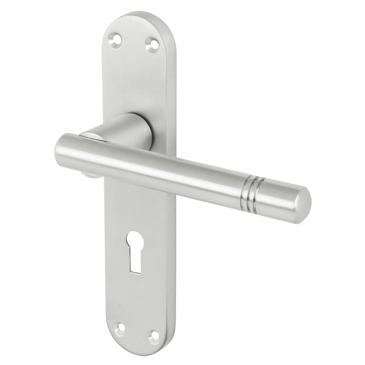 Satin Chrome 3 Lever Sashlock Door Handles Pack - Bologna Range - view 2