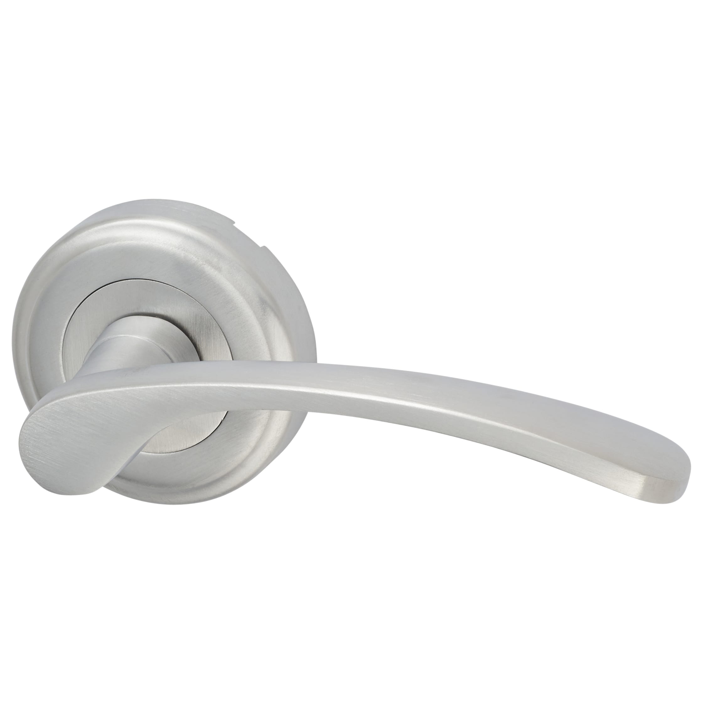Marcus Satin Chrome Door Handles on Round Rose - Sophia Range - view 2