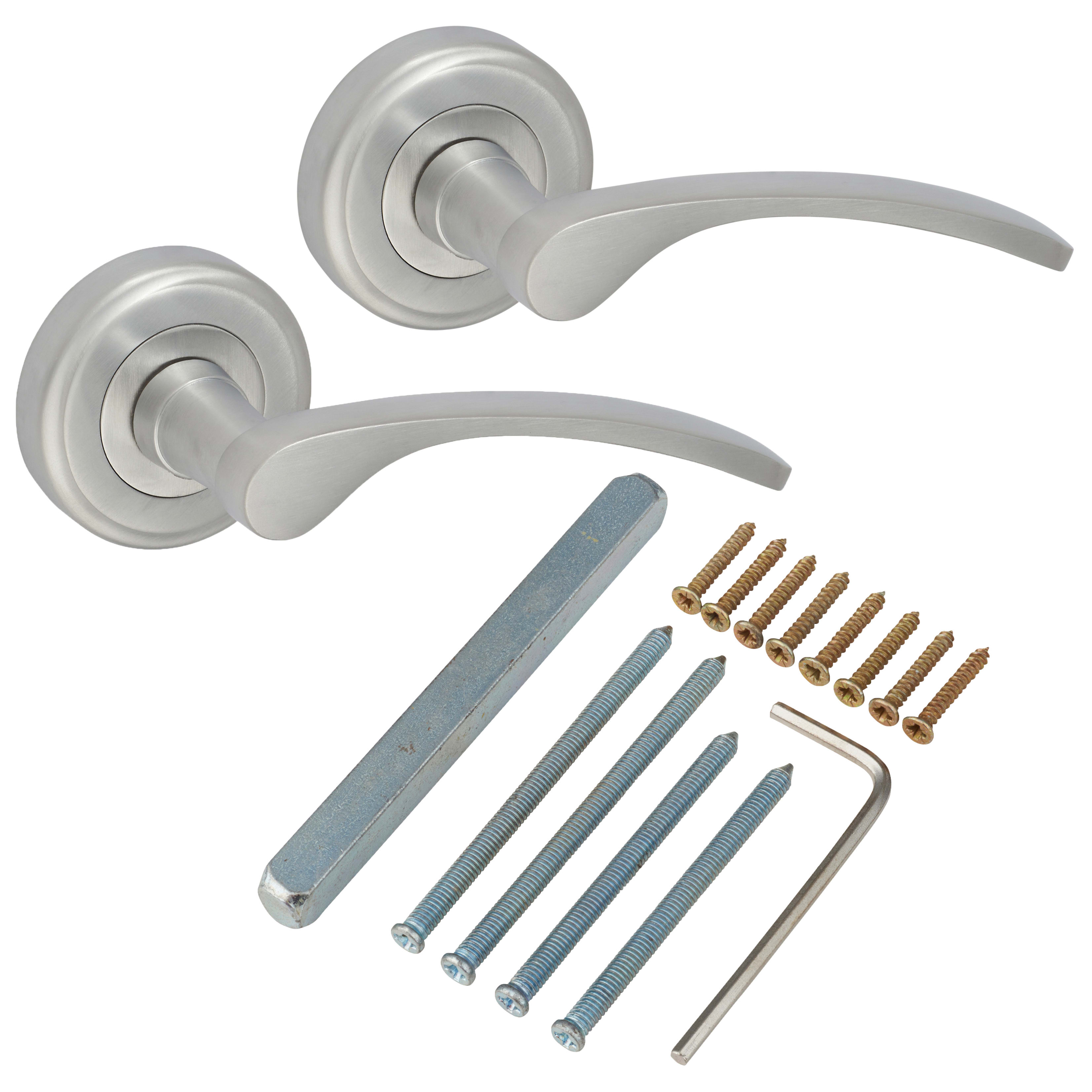 Marcus Satin Chrome Door Handles on Round Rose - Sophia Range - view 3