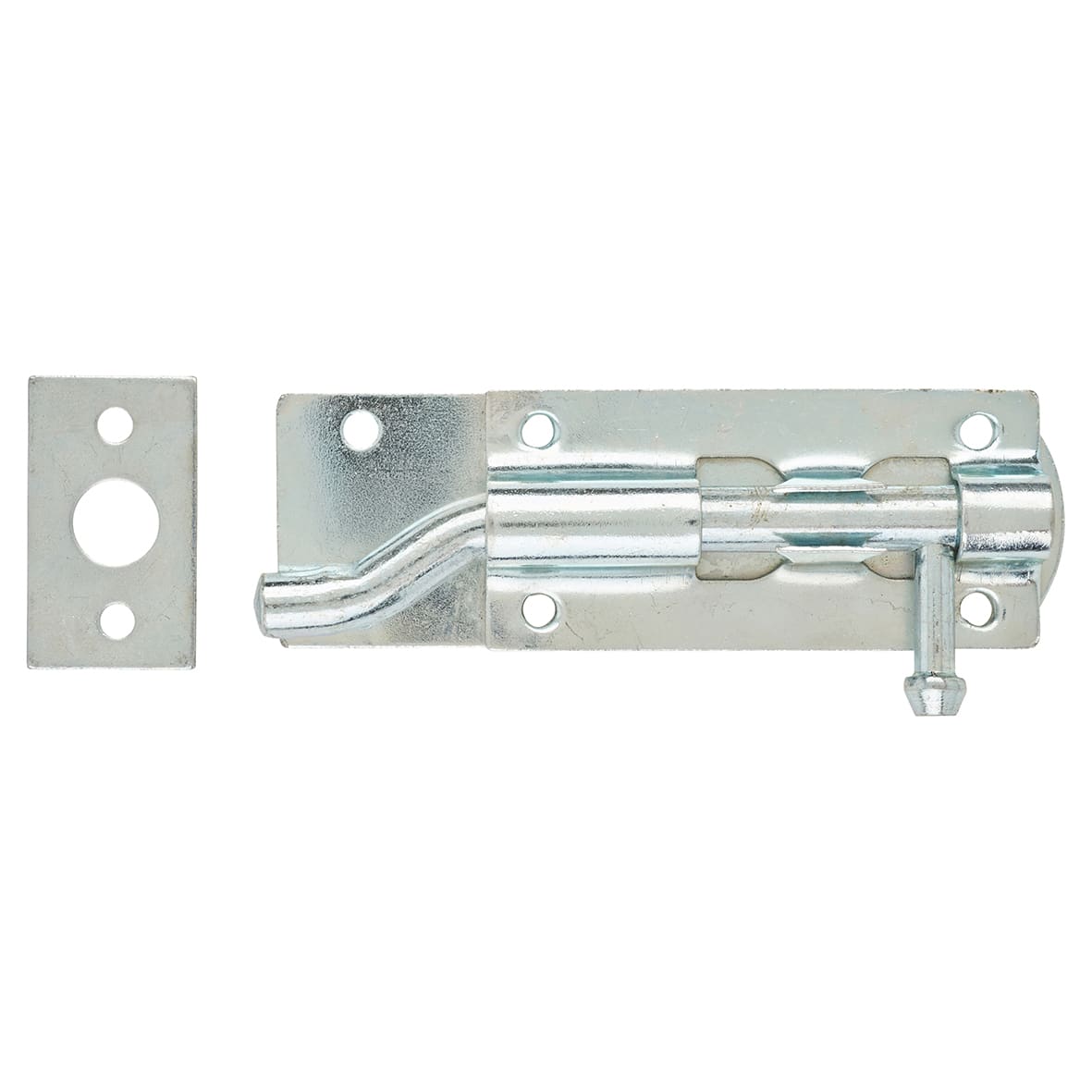 Traditional Tower Gate Bolt - Necked - 100mm Length - Zinc Plated - view 3