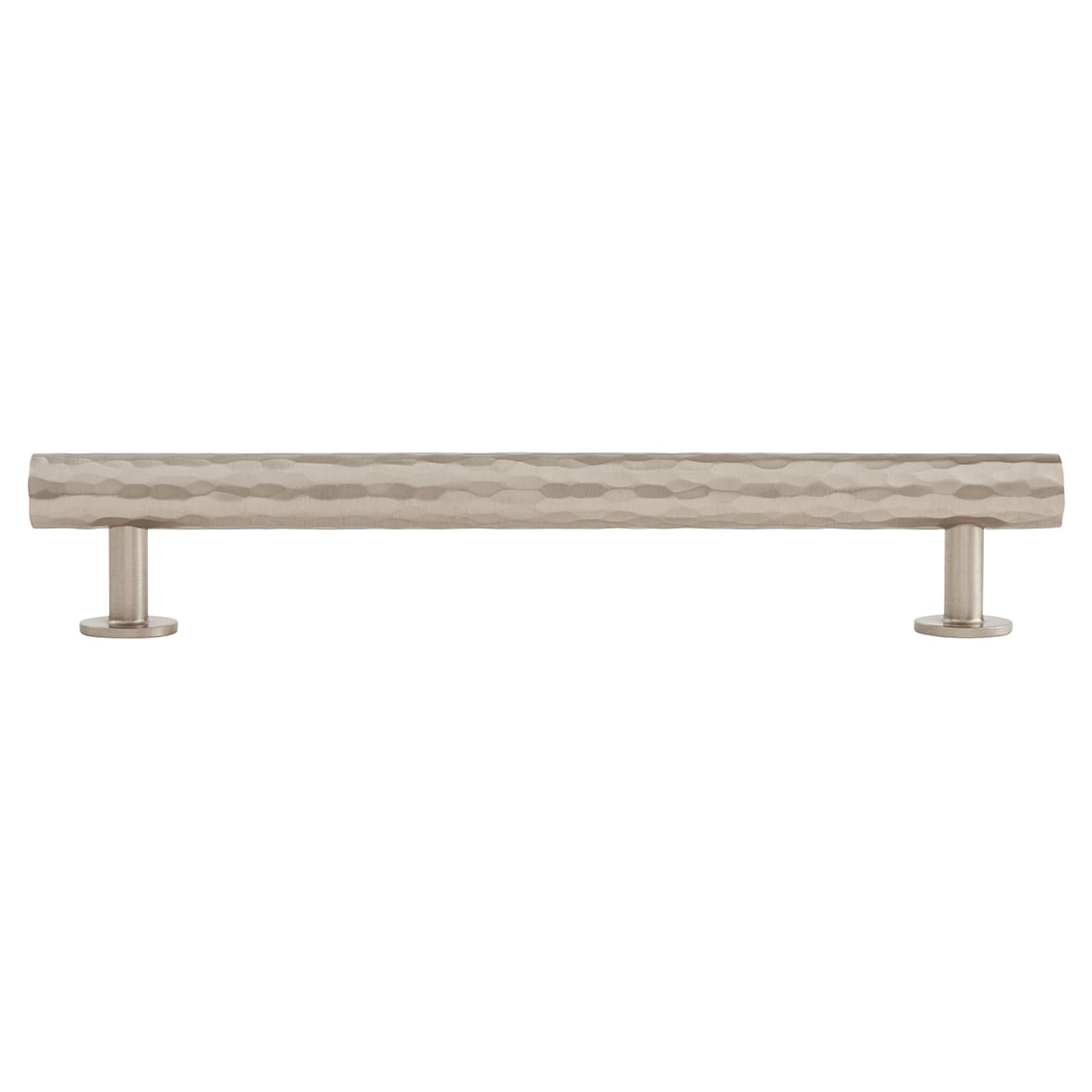 Leila 15mm Hammered T-Bar Cabinet Pull Handle - 160mm Centres - Satin Nickel - view 2