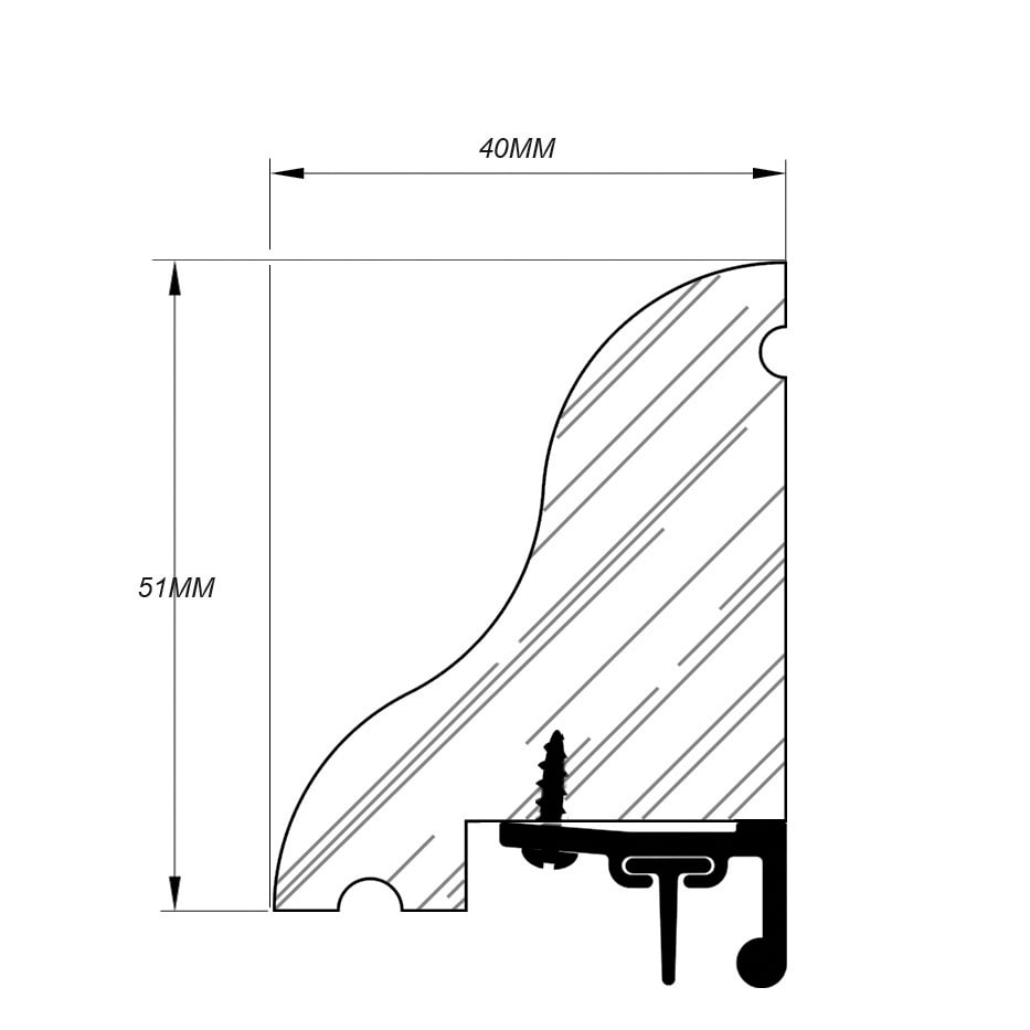 Cyclone Seal - 1000mm Length - WFW Weatherboard - Inward Opening Doors - Softwood - view 2