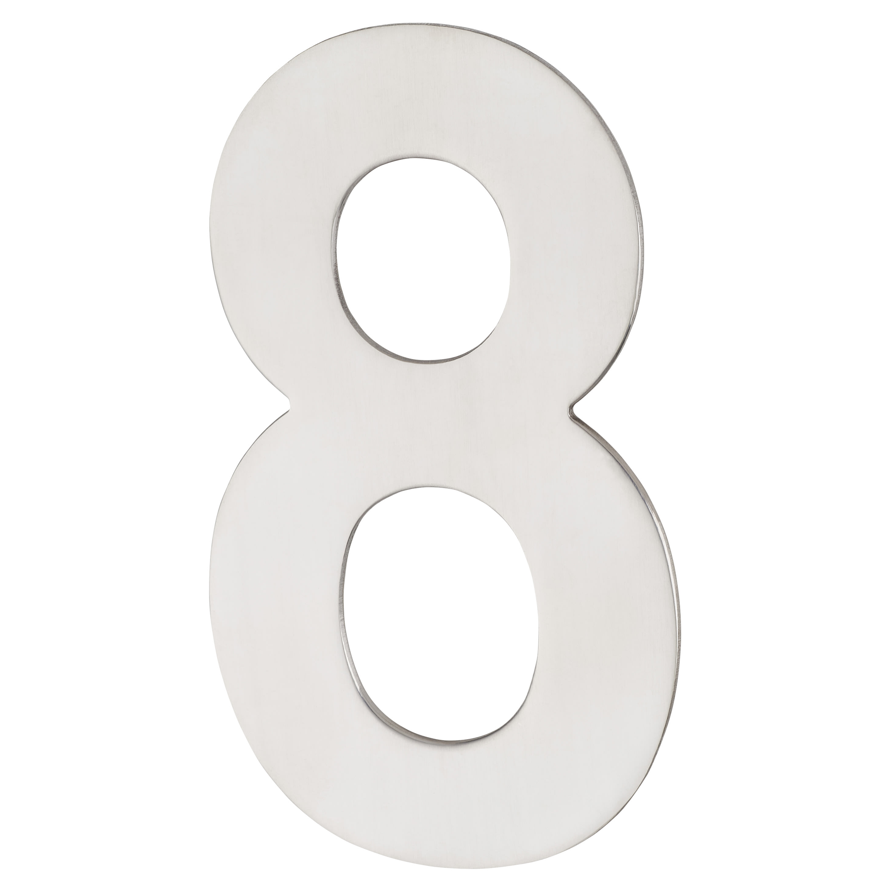 100mm Concealed Screw Fix Door Numeral - 8 - Polished Stainless Steel - view 2