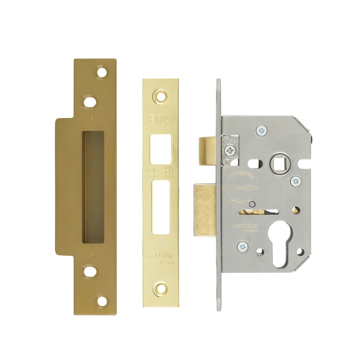 Viscount Bolt Through Euro Profile Sashlock - 64mm Case - 44mm Backset - Polished Brass - view 2