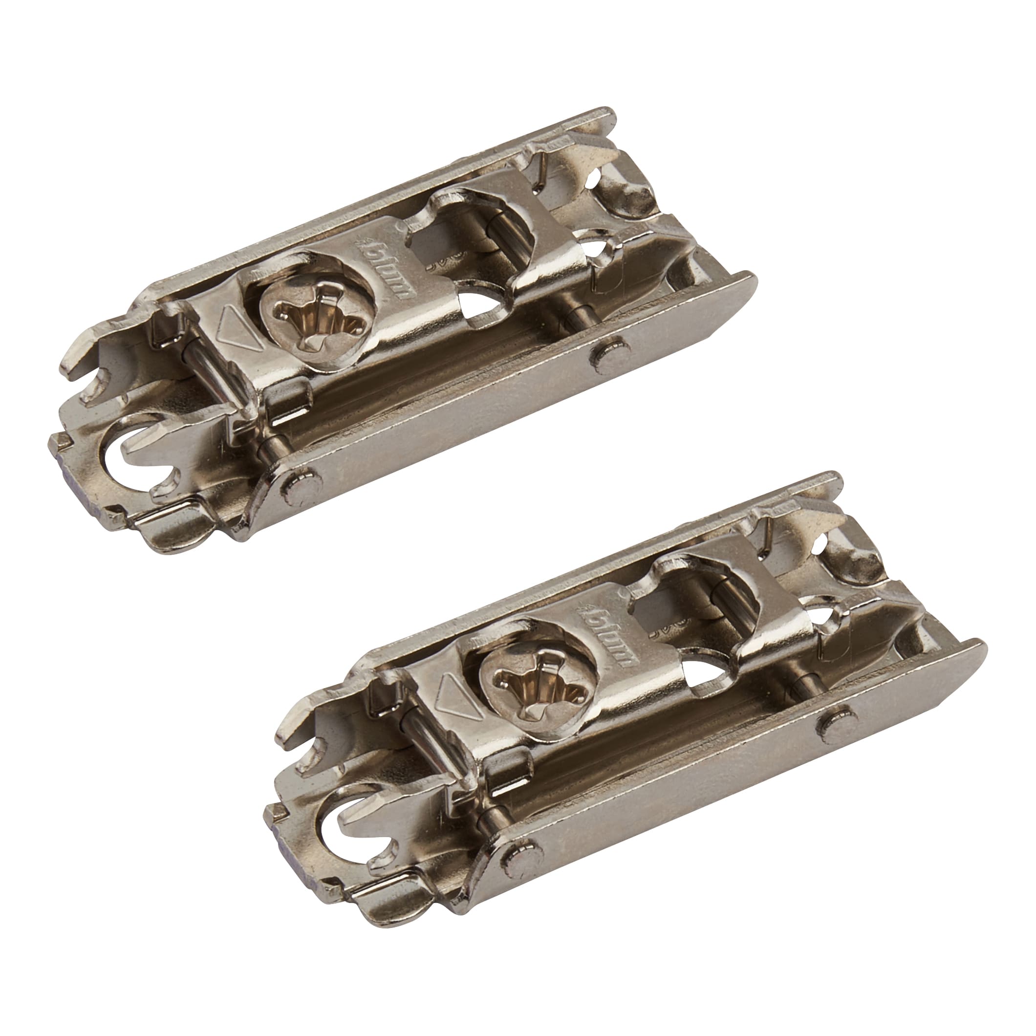 CLIP Straight Cabinet Mounting Plate - Screw On - 0mm Spacing Nickel Plated - Pair - view 2