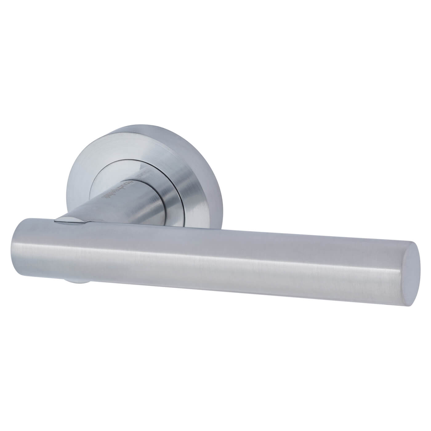 Satin Chrome Door Handles on Round Rose - Bella Range - view 2