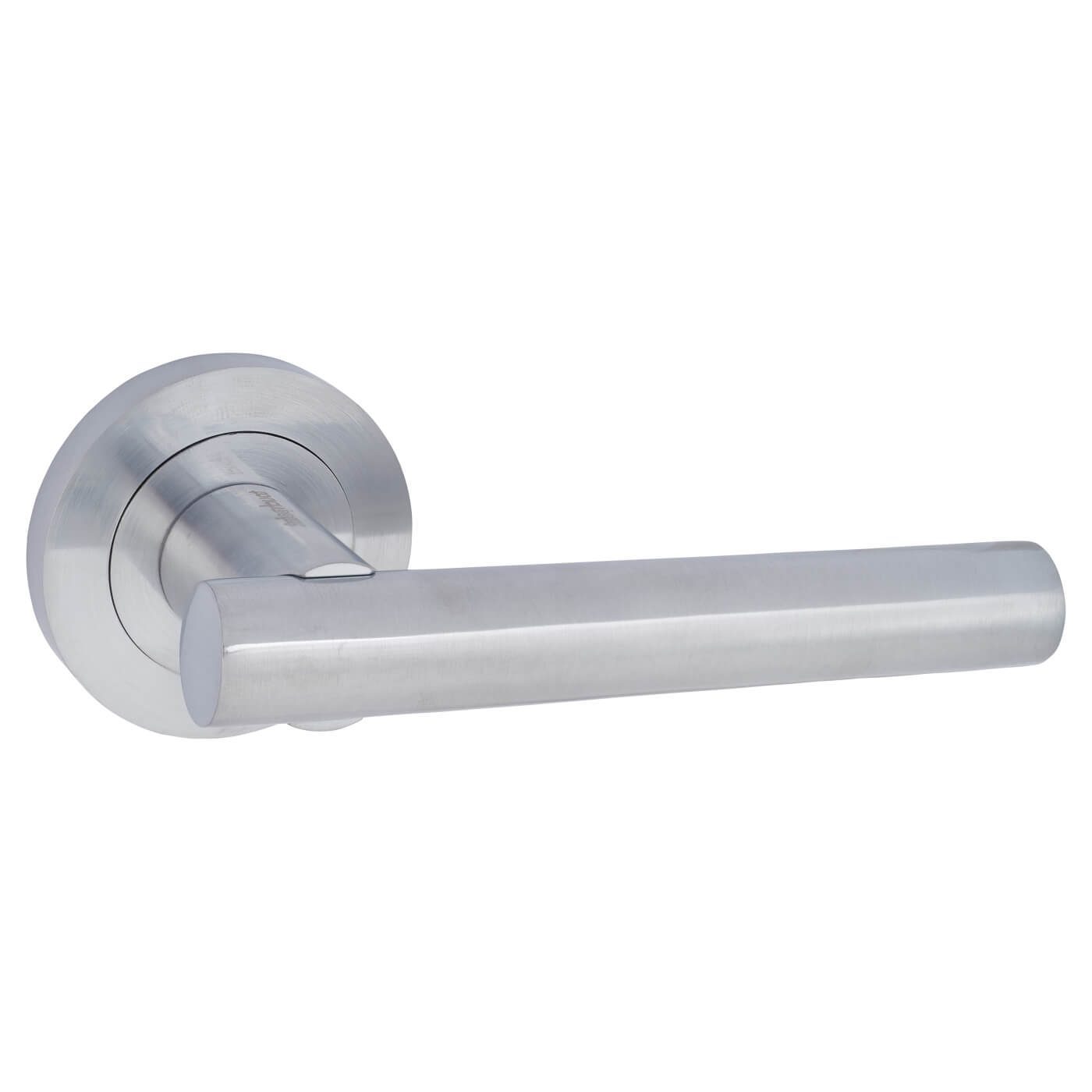Satin Chrome Door Handles on Round Rose - Bella Range - view 4