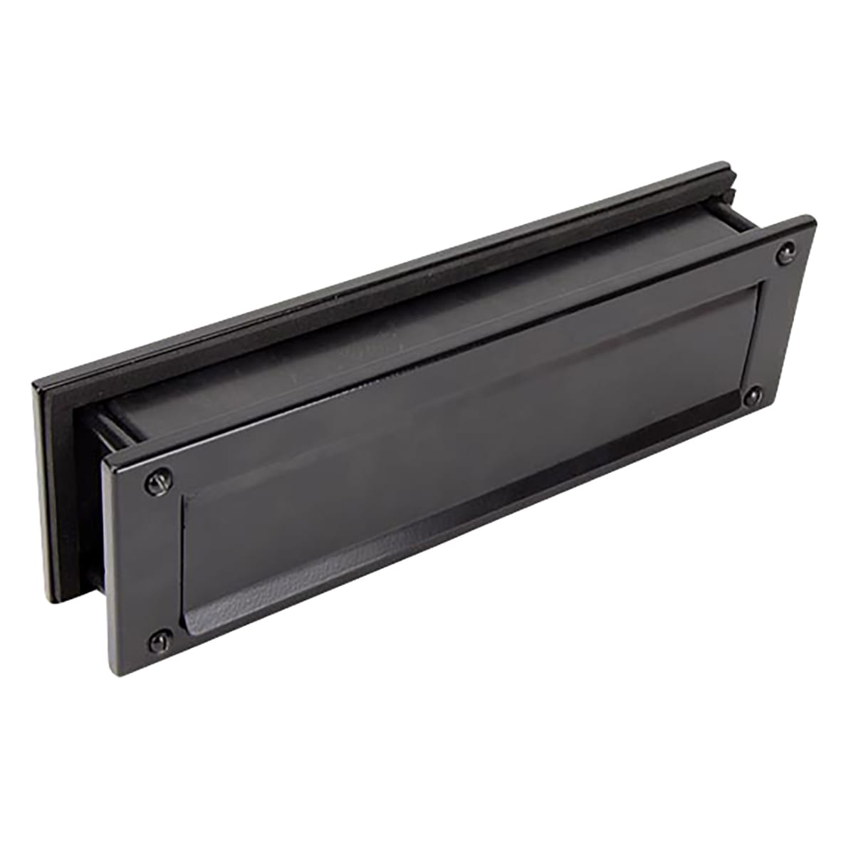 Traditional Letter Plate - 315 x 92mm - Door Thickness 42-72mm - Black - view 2