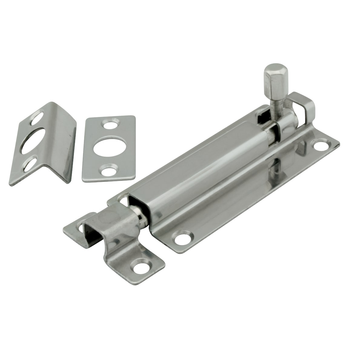 Polished Stainless Steel Straight Barrel Bolt - 80 x 38mm - view 2