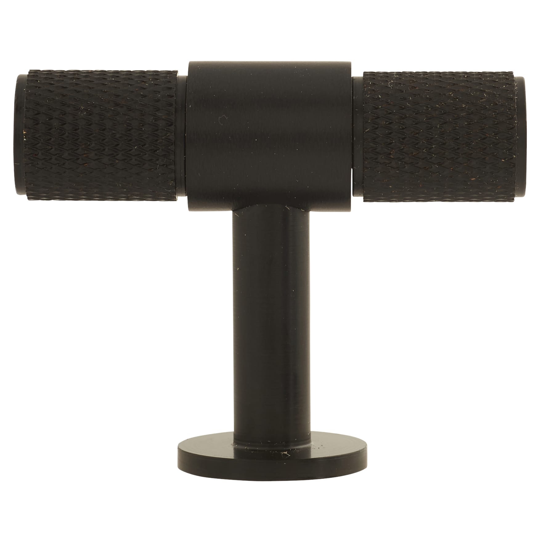 13mm Knurled T-Bar Cabinet Knob - 50 x 40mm - Matt Black - view 2