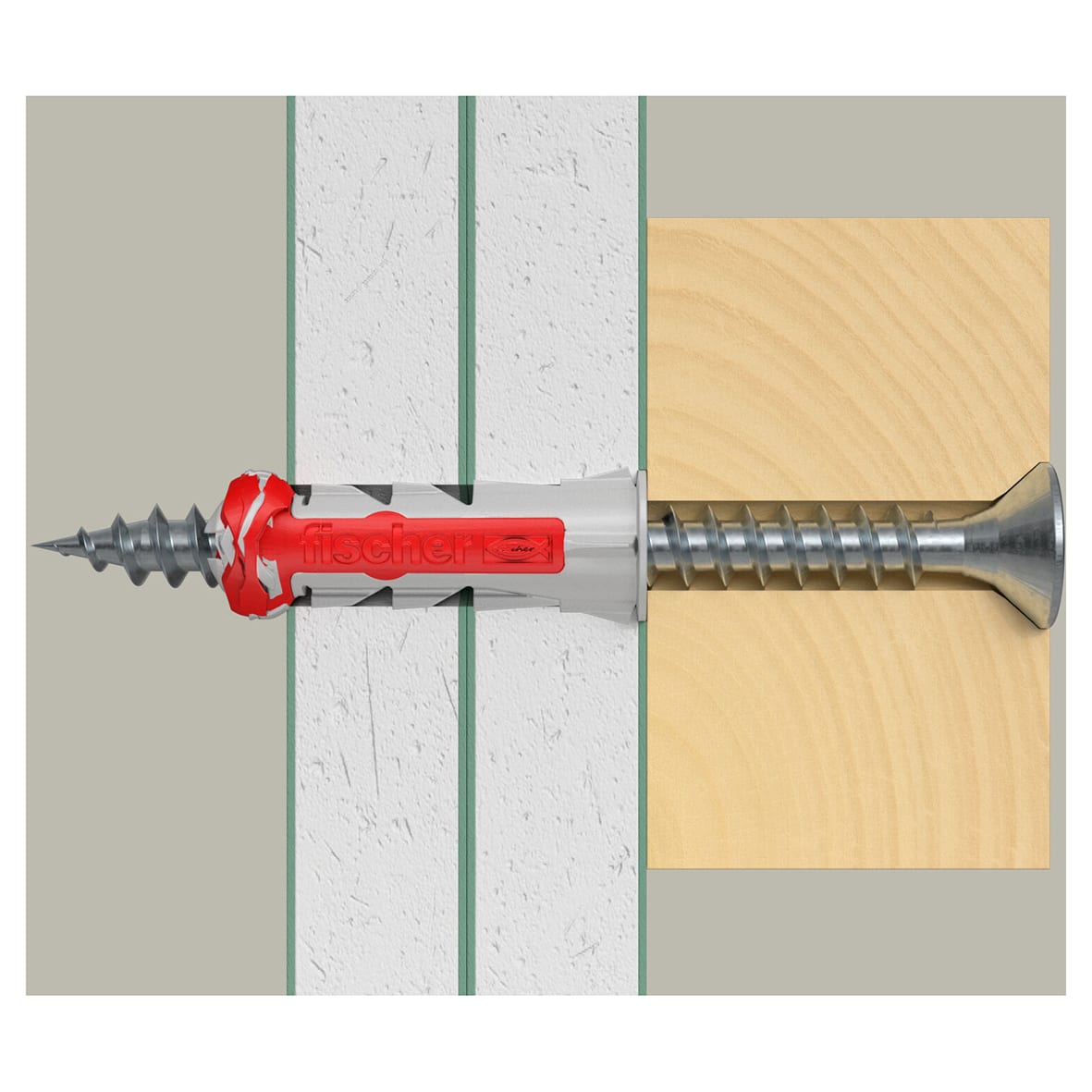 DuoPower Nylon Wall Plug with Screws - 8 x 40mm - Red & Grey - Pack of 50 - view 4