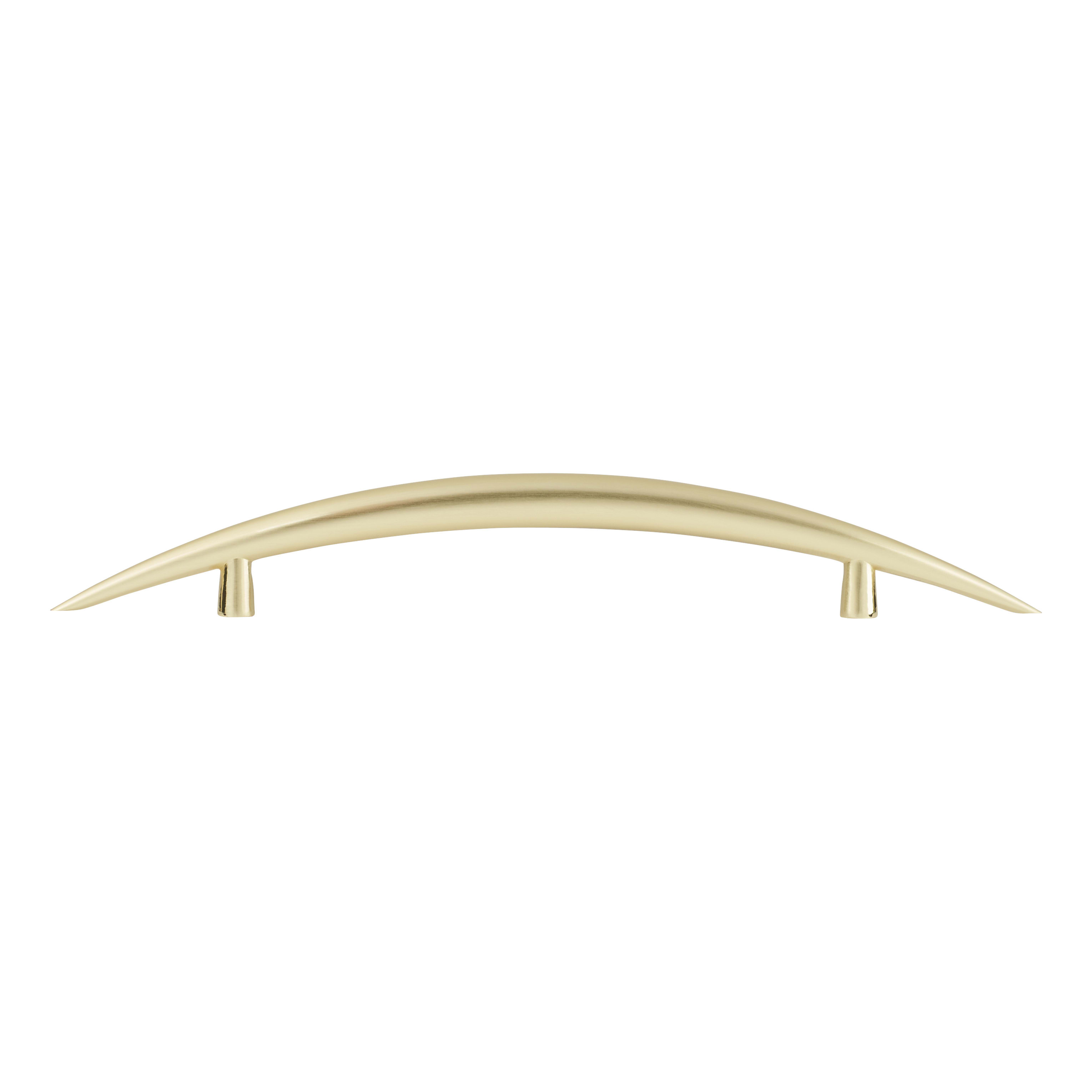 Kiss 2 Curved T-Bar Cabinet Pull Handle - 128mm Centres - Satin Brass - view 3