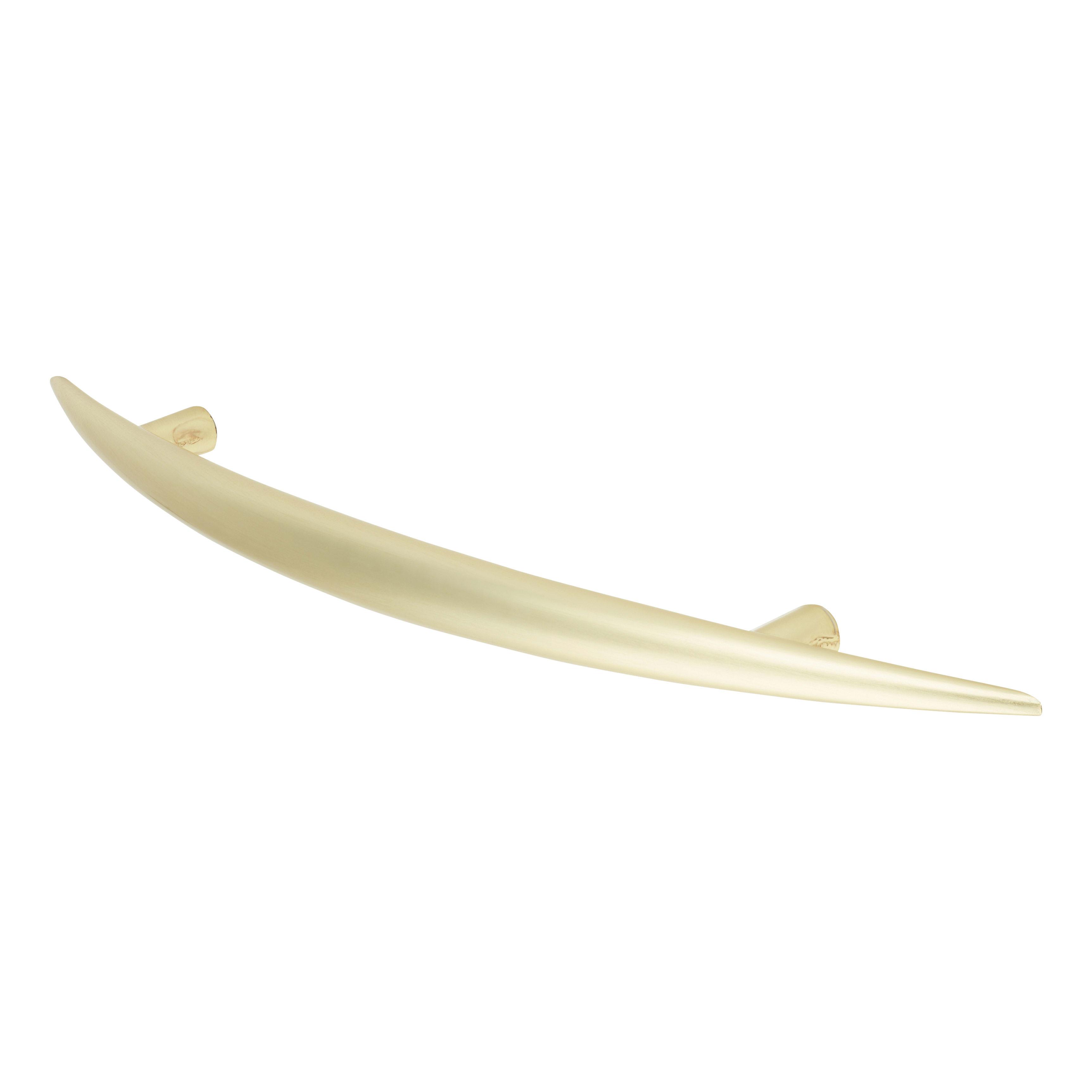 Kiss 2 Curved T-Bar Cabinet Pull Handle - 128mm Centres - Satin Brass - view 4