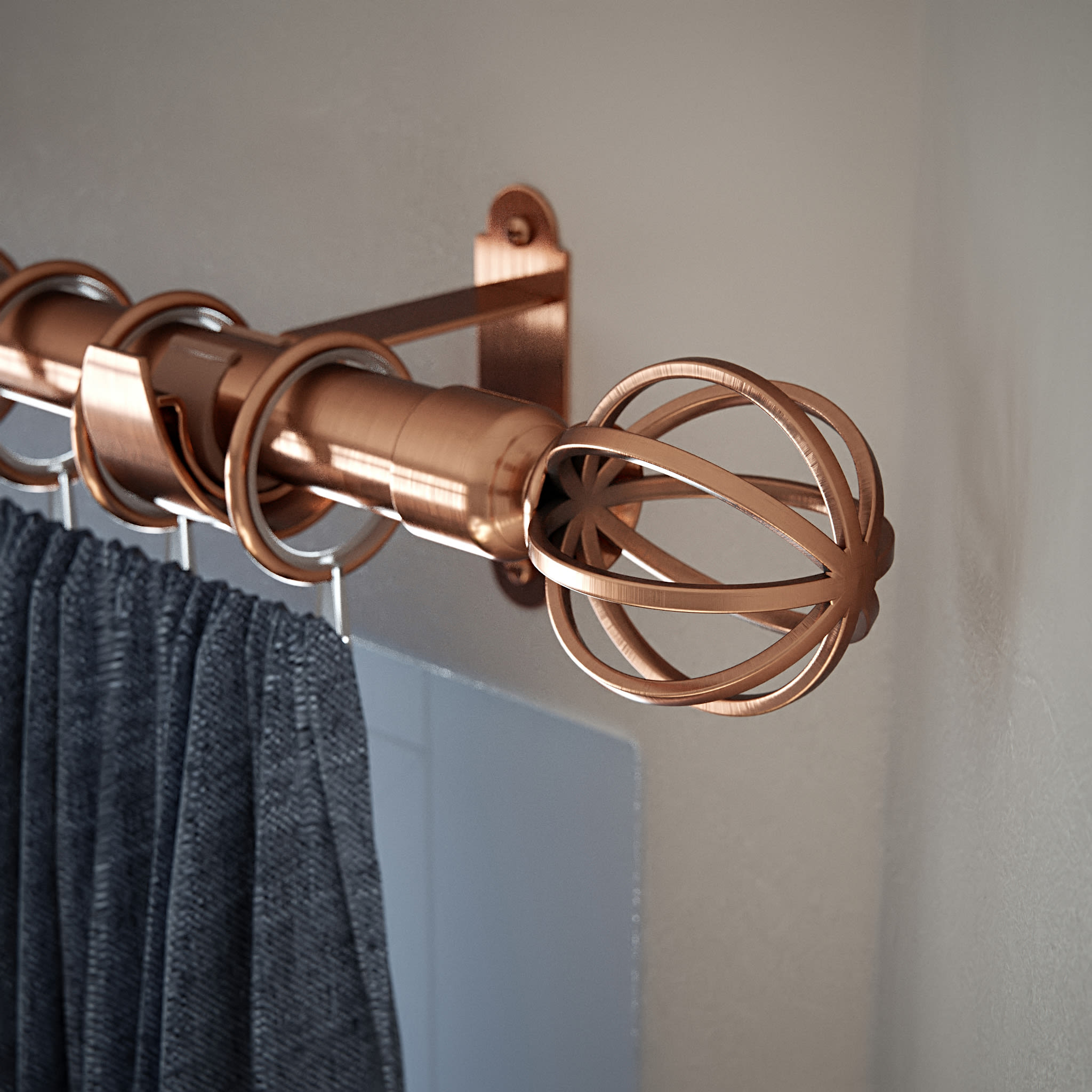 25mm Cage Orb Curtain Pole Finial - Antique Copper - Pack of 2 - view 2