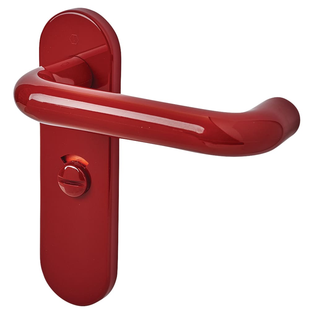 Rouge Red Nylon Steel Core Safety Bathroom Door Handles - 57mm c/c - Paris Range - view 4