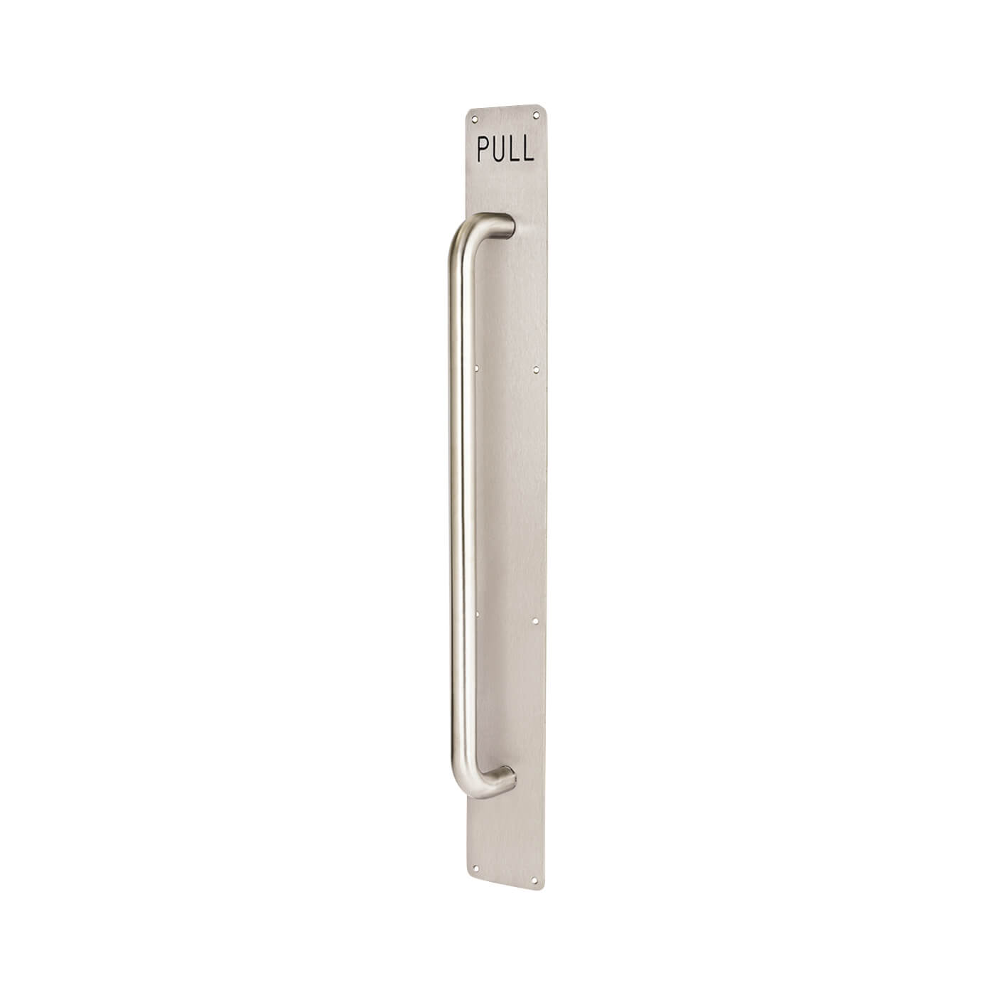 Satin Stainless Steel 19mm D-Bar Door Pull Handle on Plate - PULL - Screw Fix - 800 x 80mm - view 2