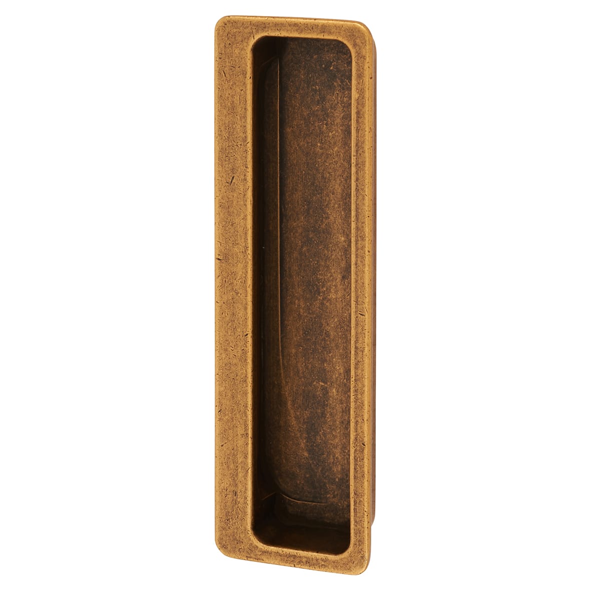 Alton Rectangular Flush Cabinet Pull Handle - 113 x 33mm - Antique Brass - view 2