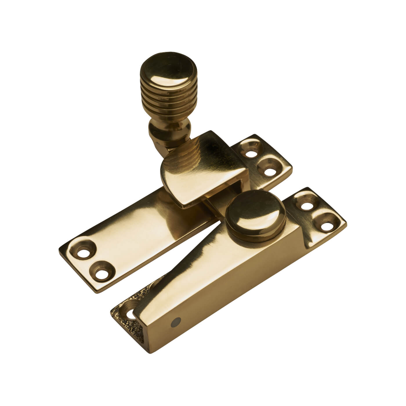 Heavy Duty Straight Quadrant Arm Sash Window Fastener - 70 x 19mm - Polished Brass - view 2