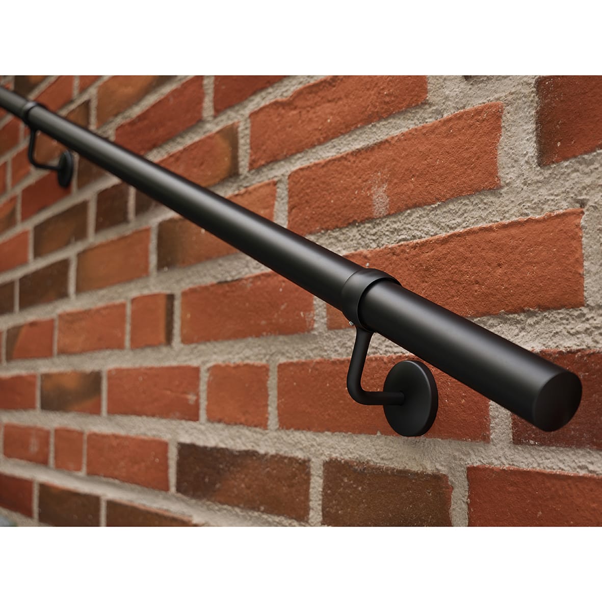 40mm Handrail Banister Staircase Rail Support Kit - 3600mm Length - Matt Black - view 2