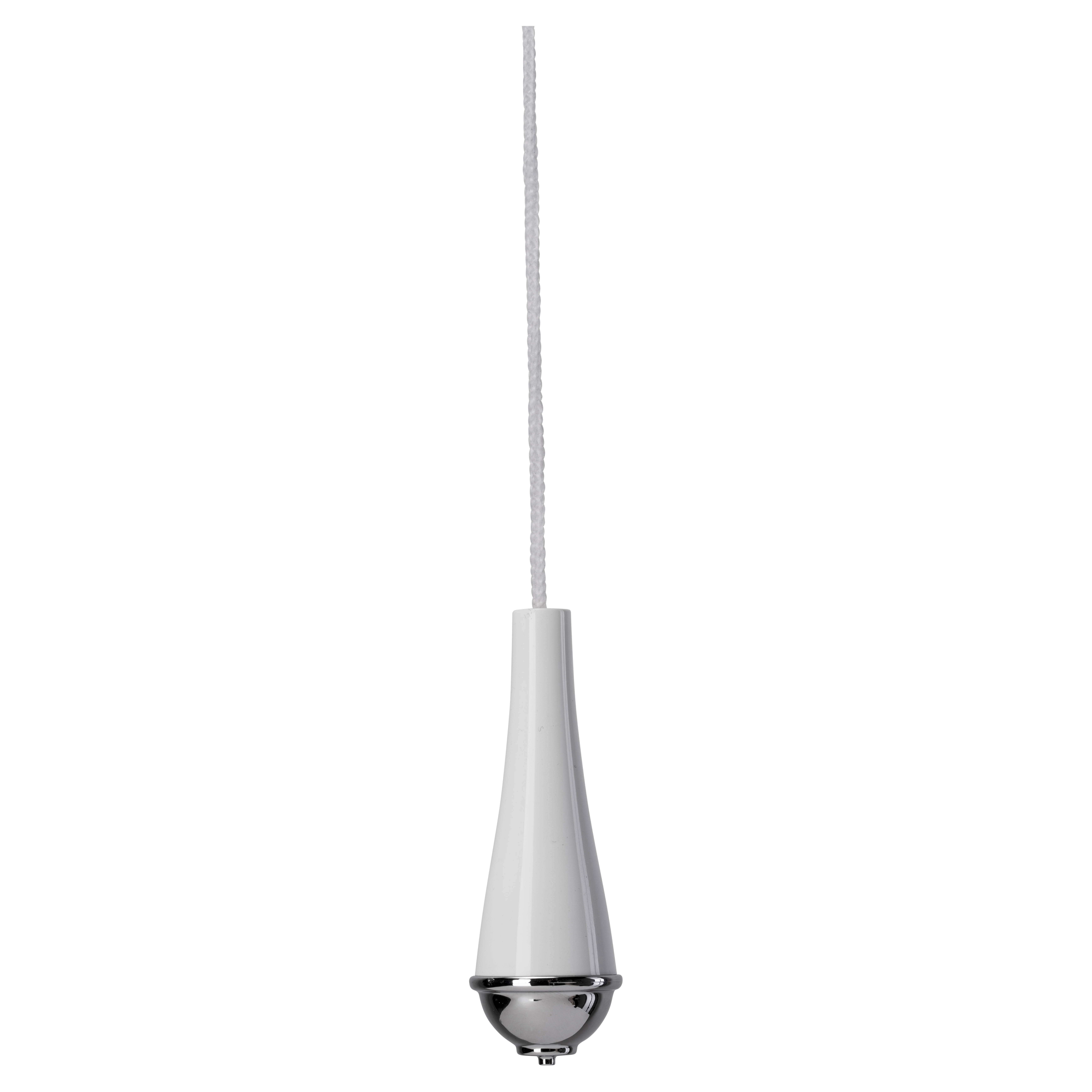Classic Bathroom Light Pull - 75mm Length - Chrome/White Metal - view 2