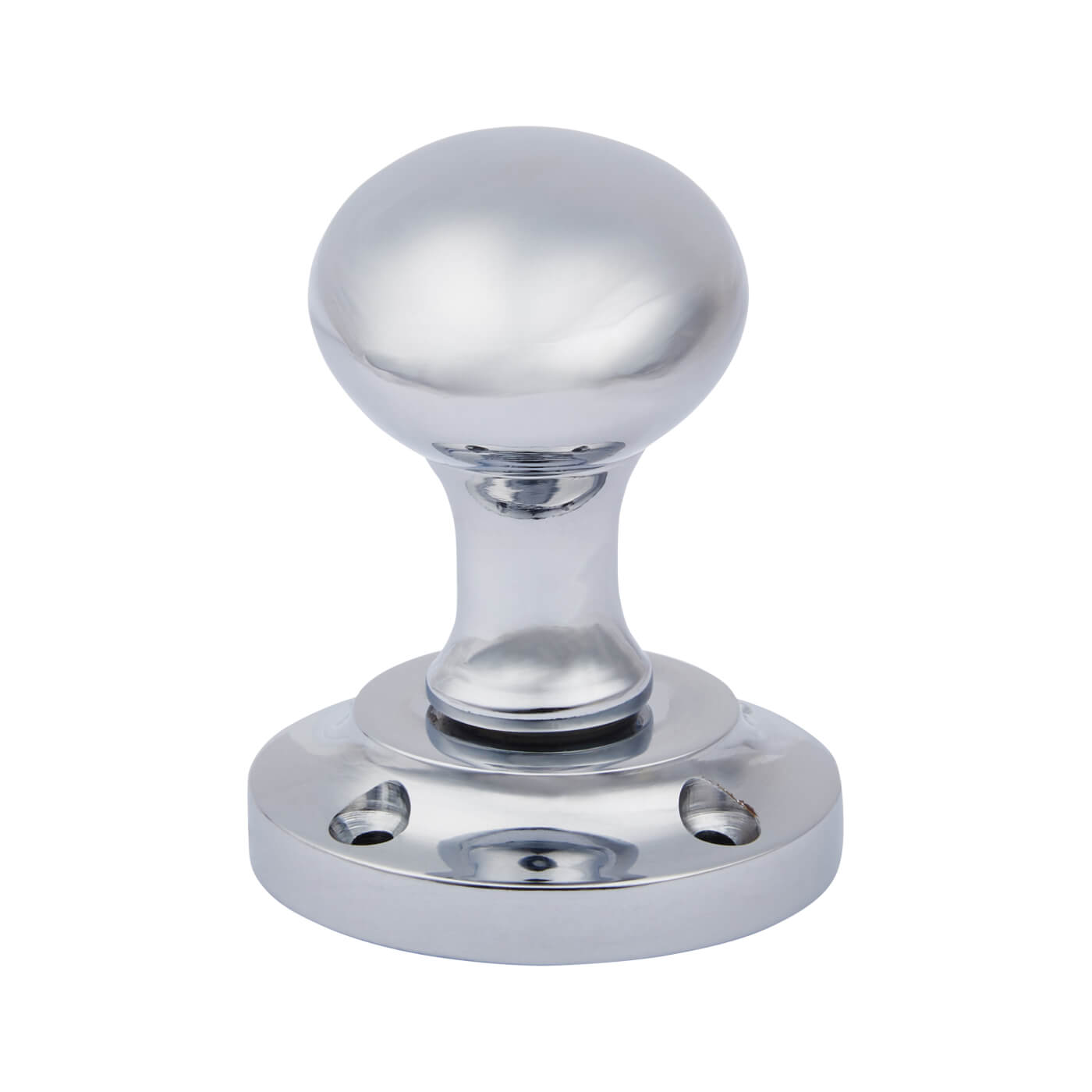 Polished Chrome Oval Mortice Door Knob - 57mm Rose Diameter - view 4