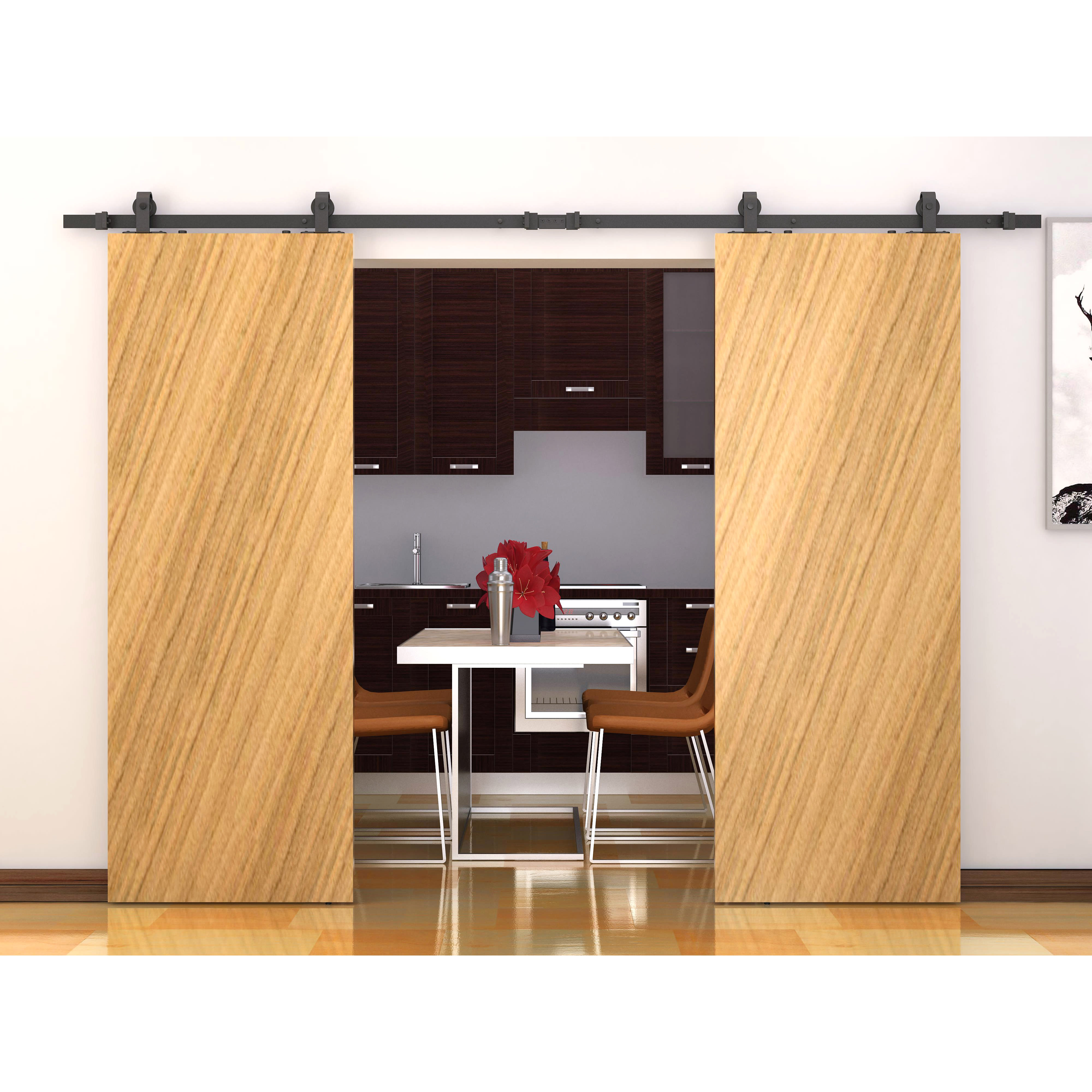 Barn Strap Soft Open/Close Sliding Door Gear - Top Mounted - 60-80kg Max Door Weight - Black - view 4